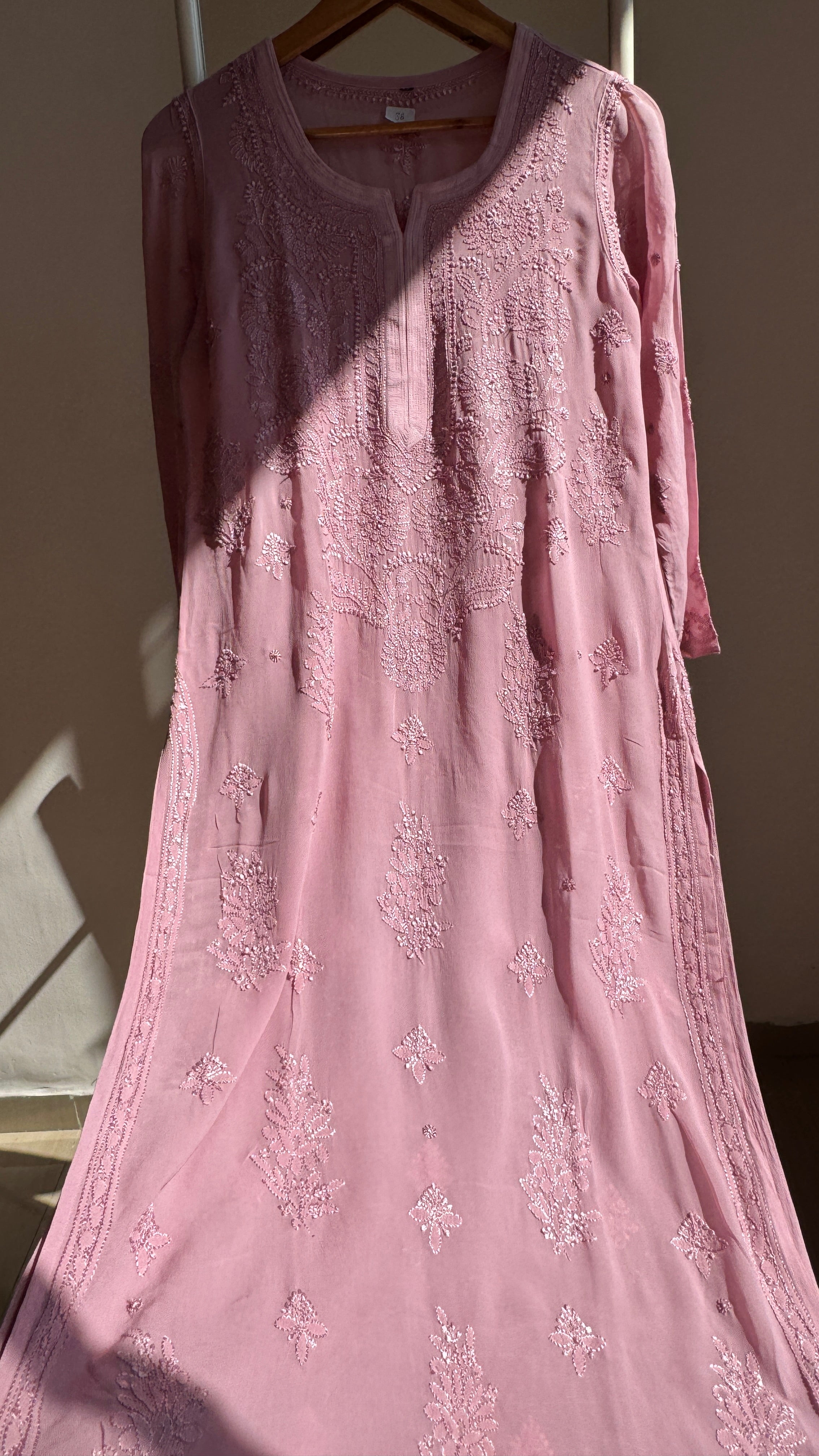 Viscose Kurti - Gala Booti- Onion Pink