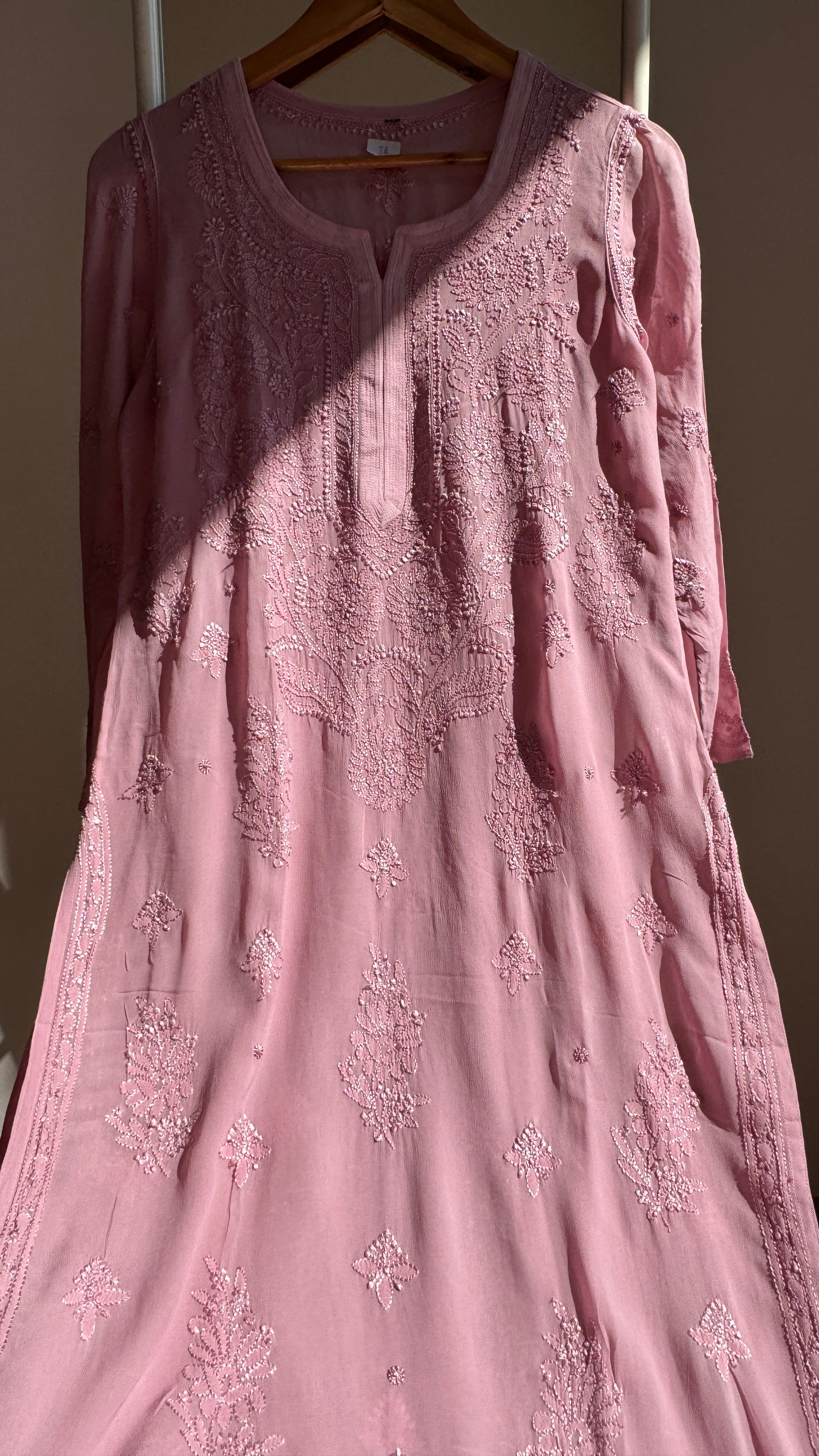 Viscose Kurti - Gala Booti- Onion Pink