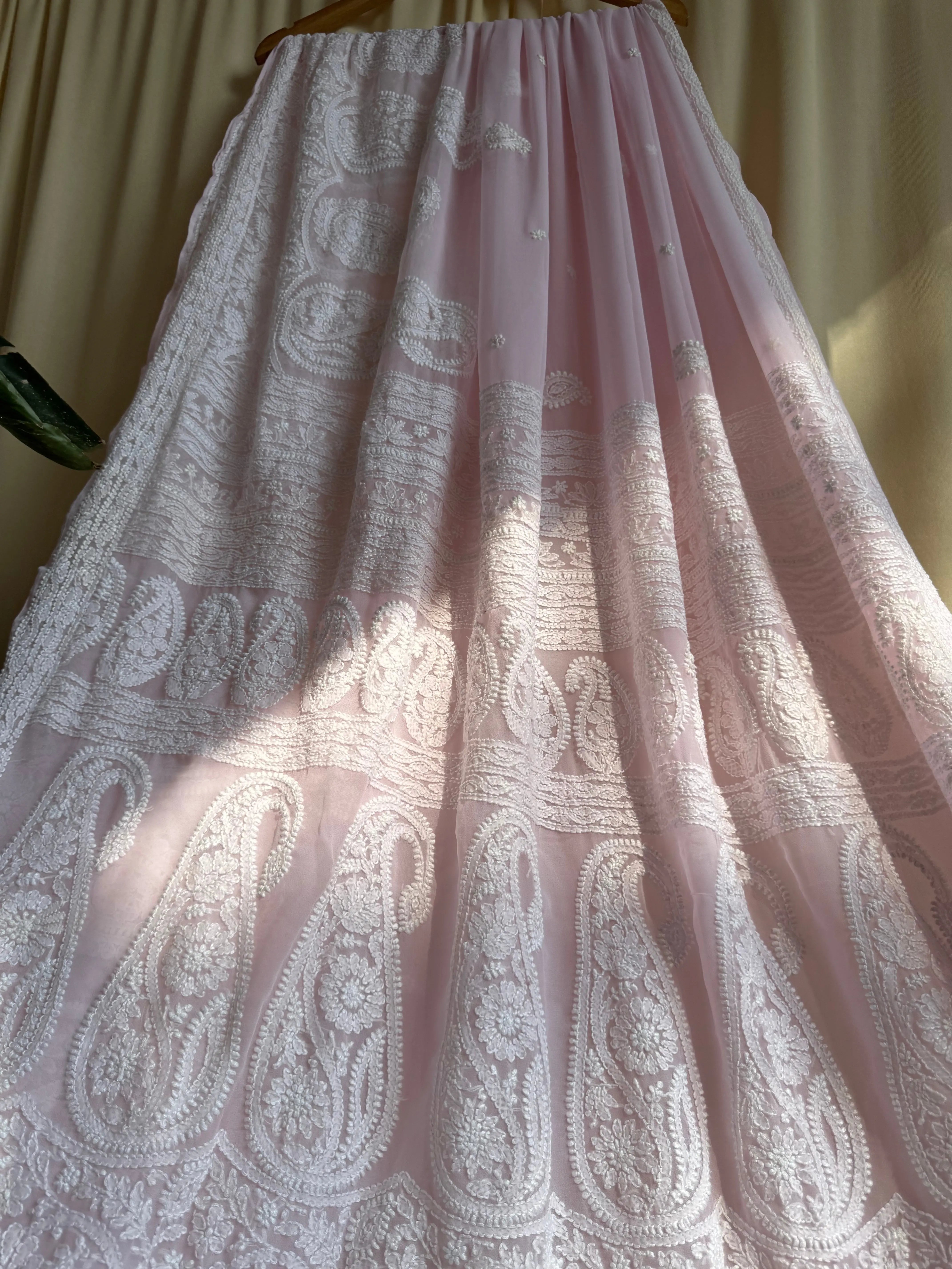 Georgette Chikankari saree in Pink ARIAA CHIKANKARI 