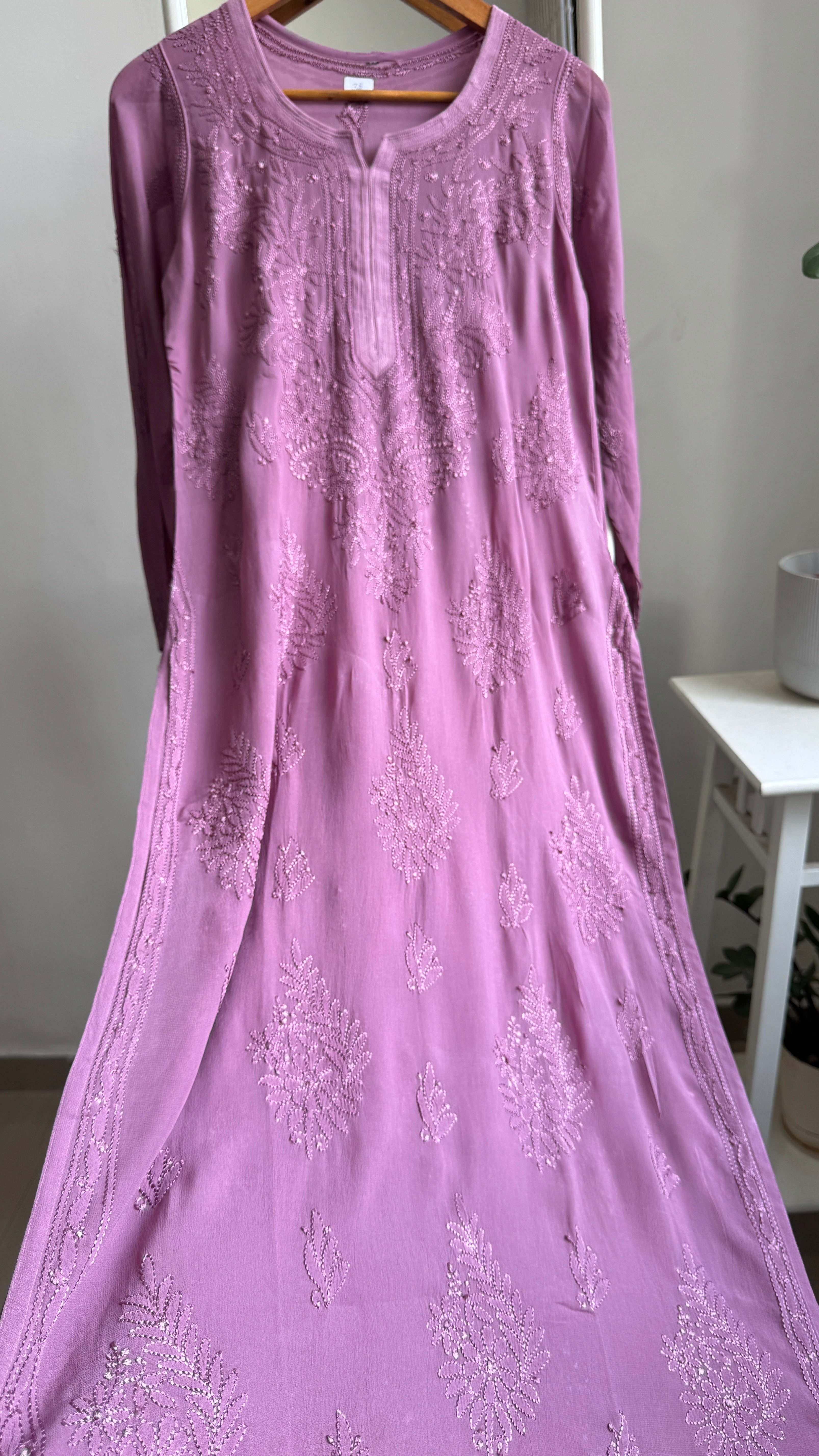 Viscose Kurti - Gala Booti- Mauve
