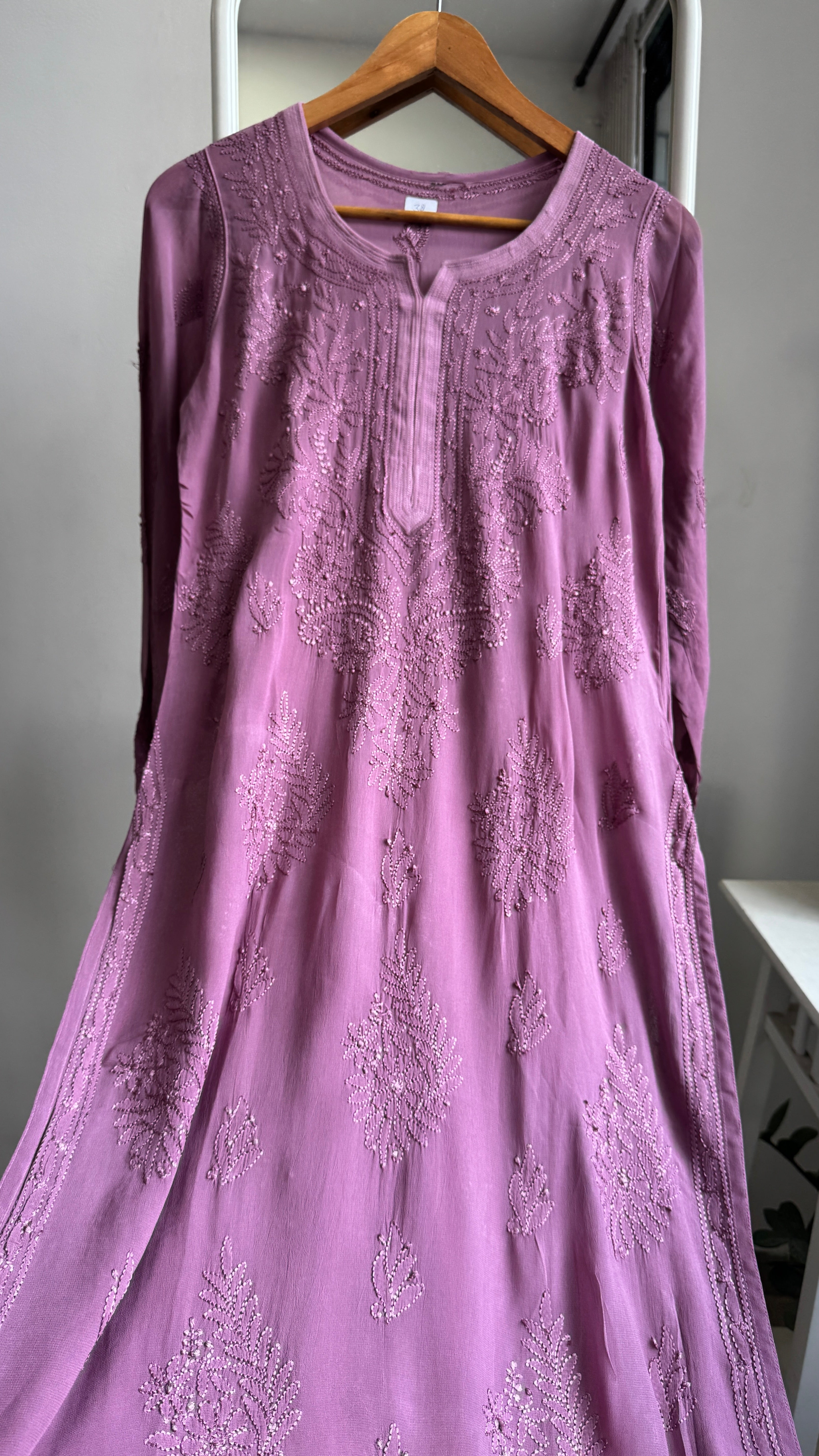 Viscose Kurti - Gala Booti- Mauve