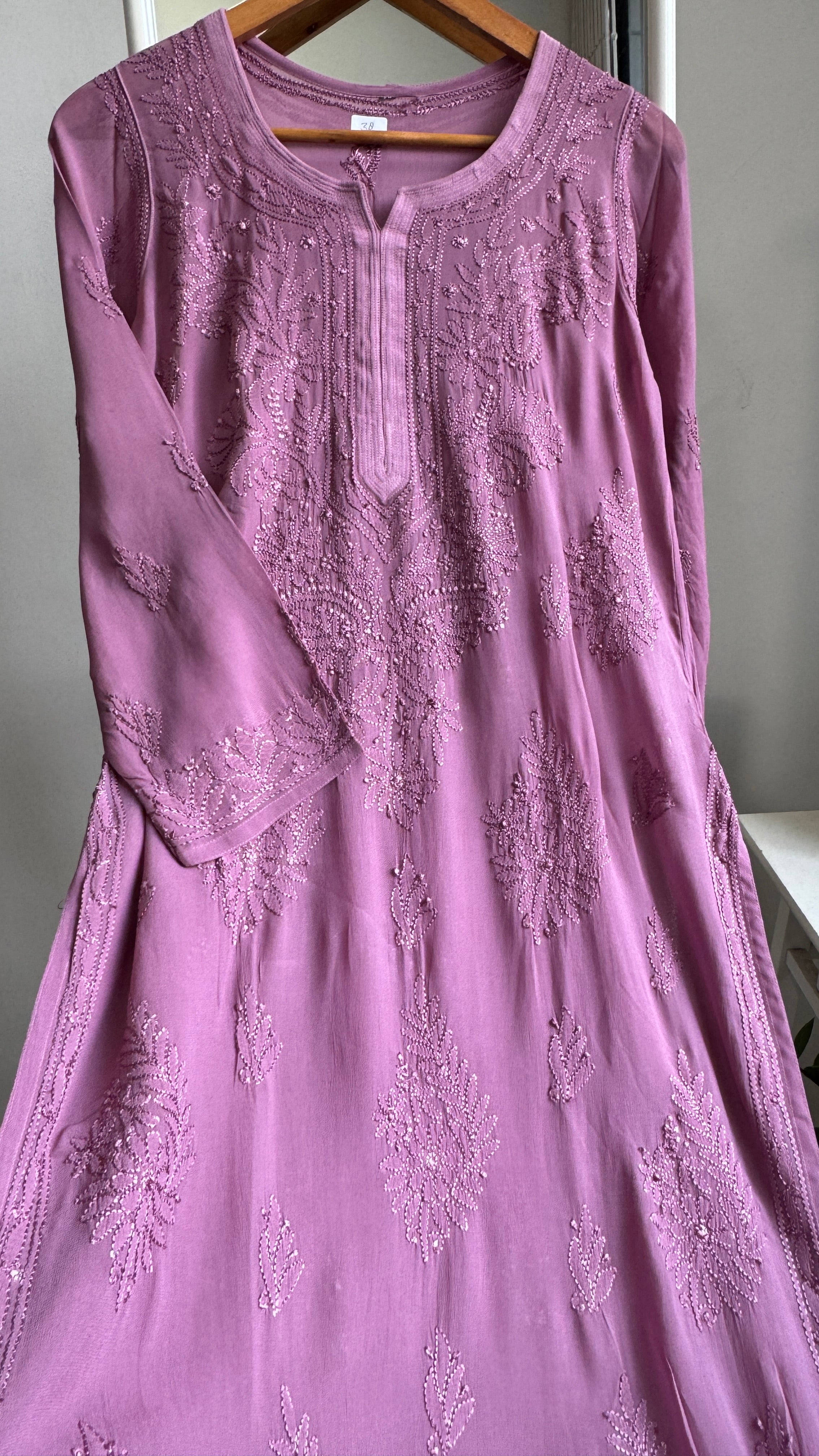 Viscose Kurti - Gala Booti- Mauve