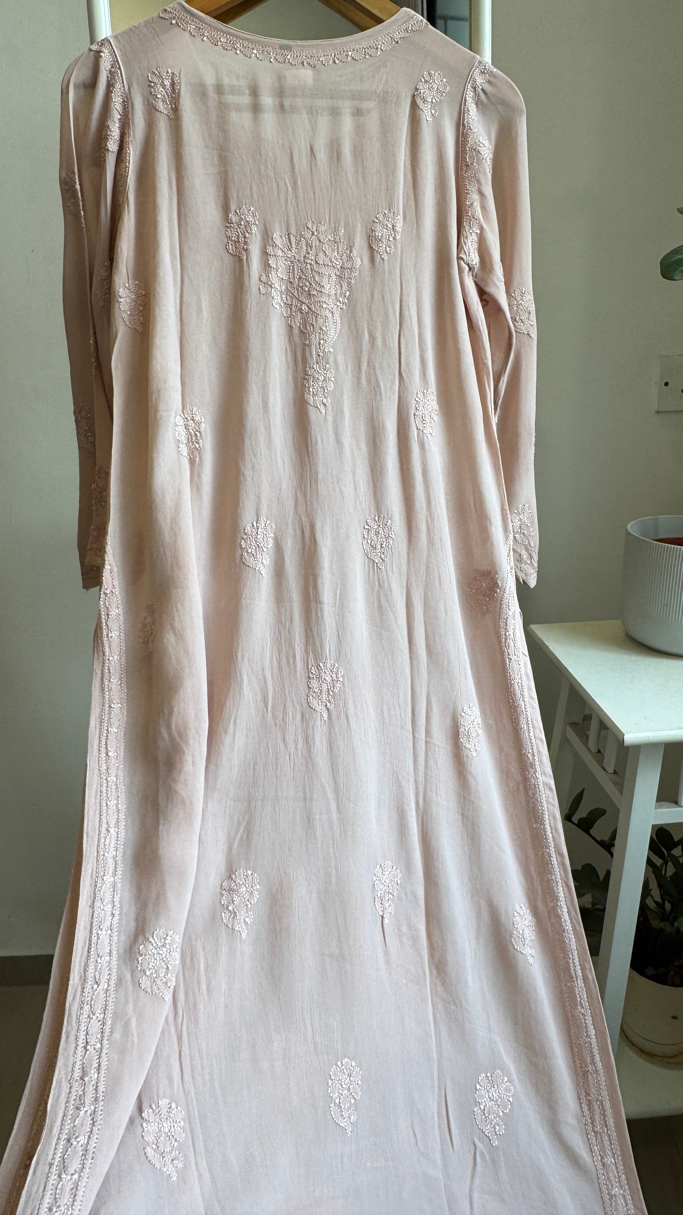 Viscose Kurti - Gala Booti- Nude pink
