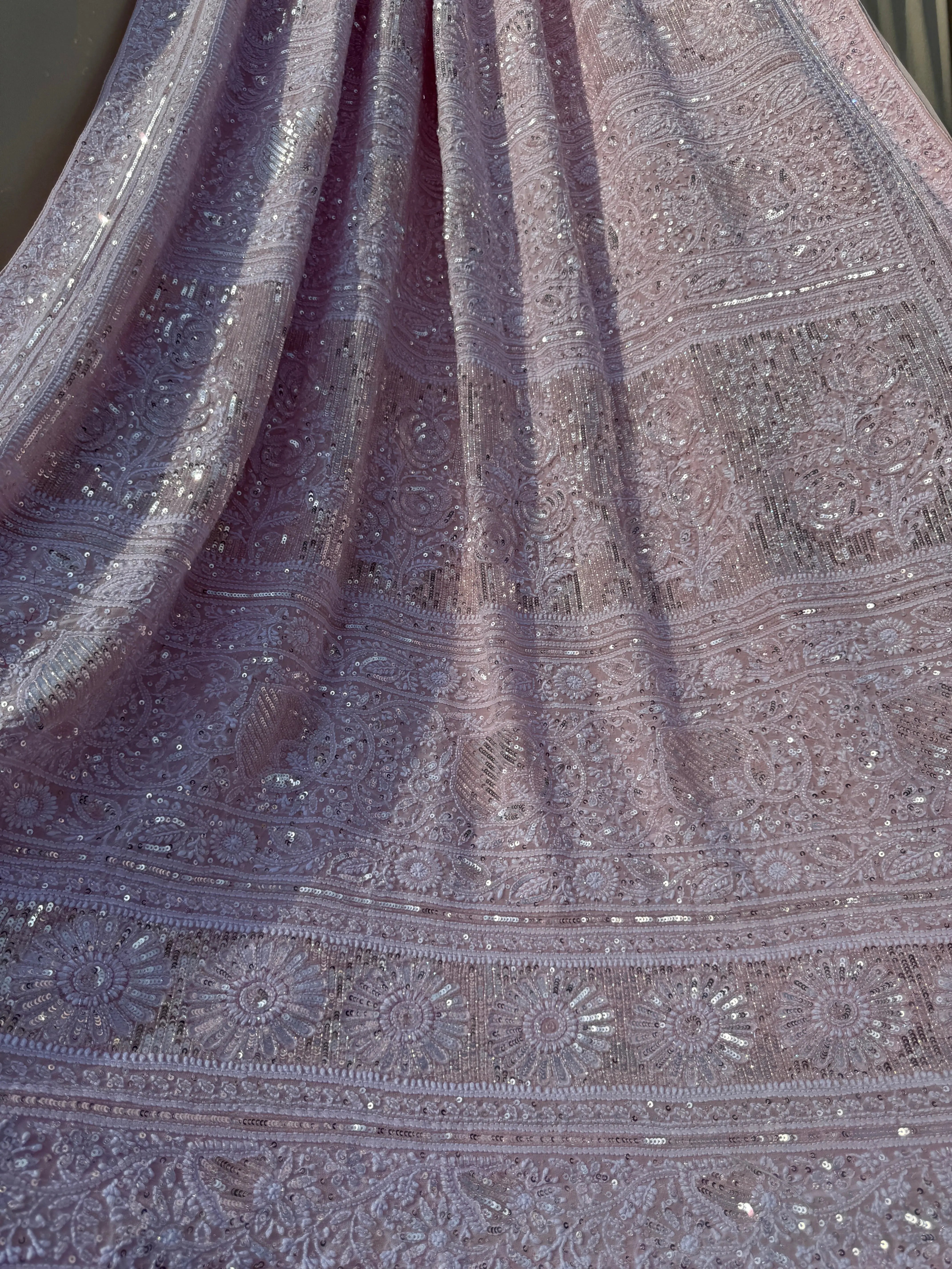 Pure Georgette Chikankari Saree ARIAA CHIKANKARI 