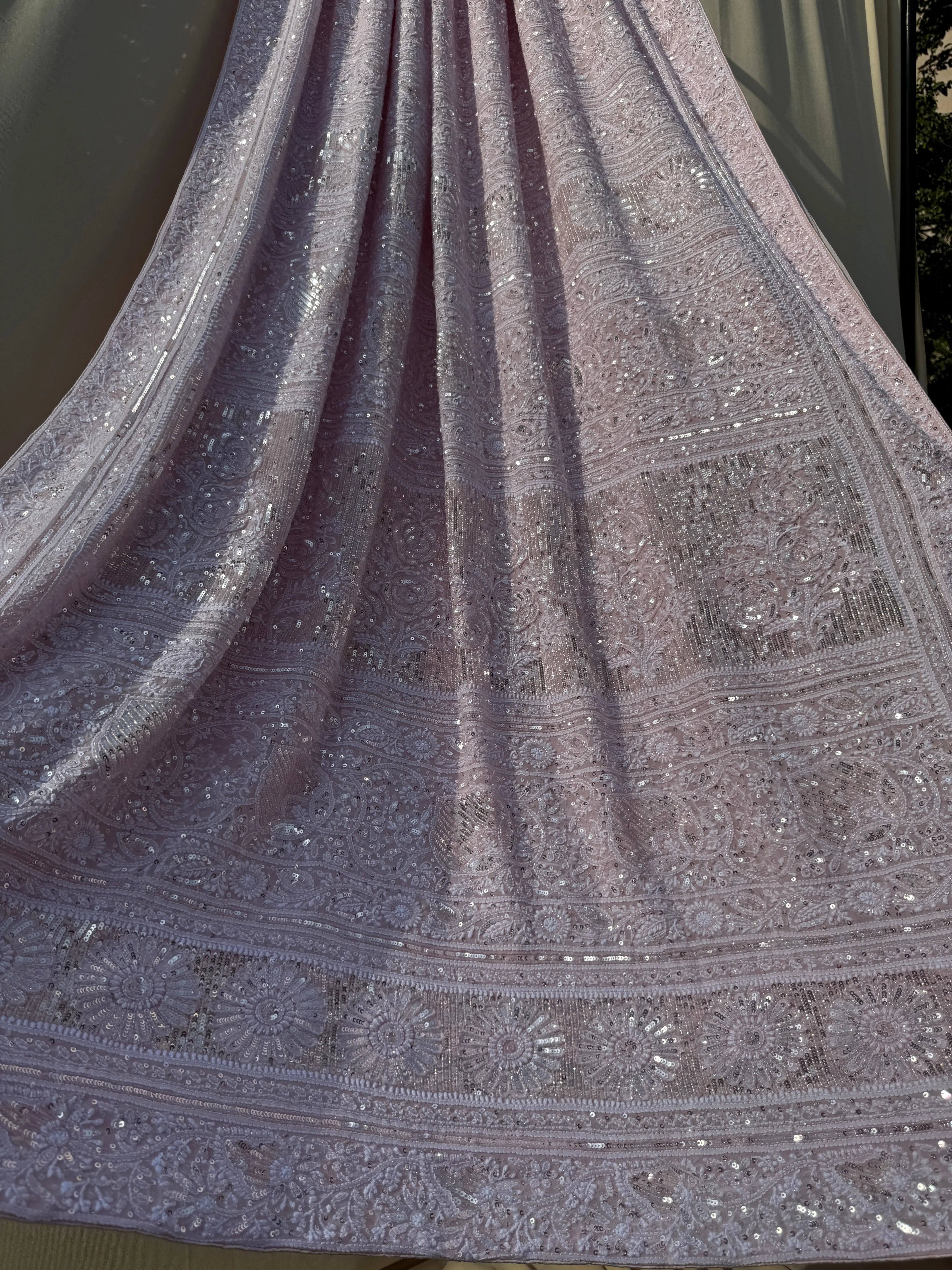 Pure Georgette Chikankari Saree ARIAA CHIKANKARI 