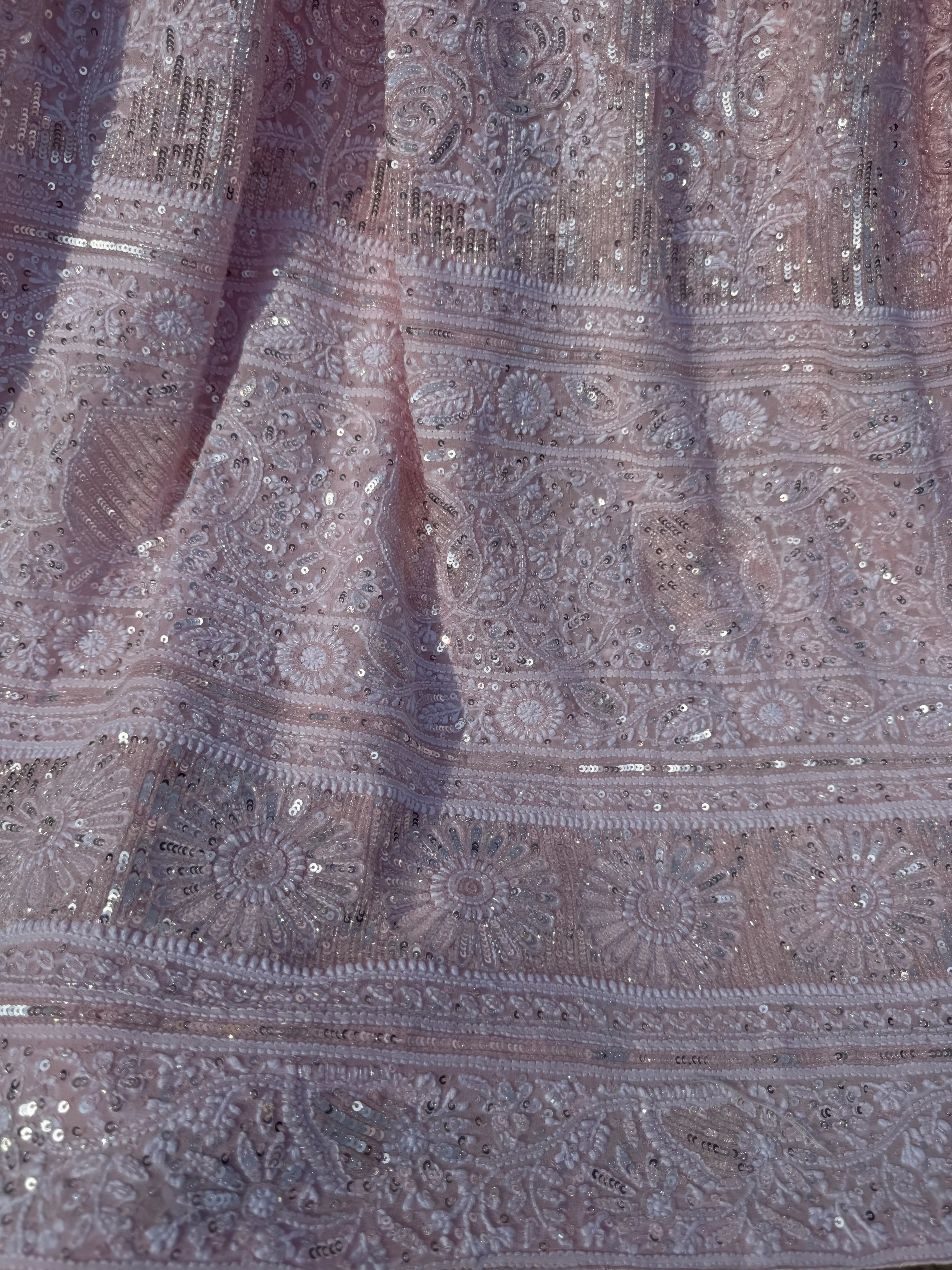 Pure Georgette Chikankari Saree ARIAA CHIKANKARI 