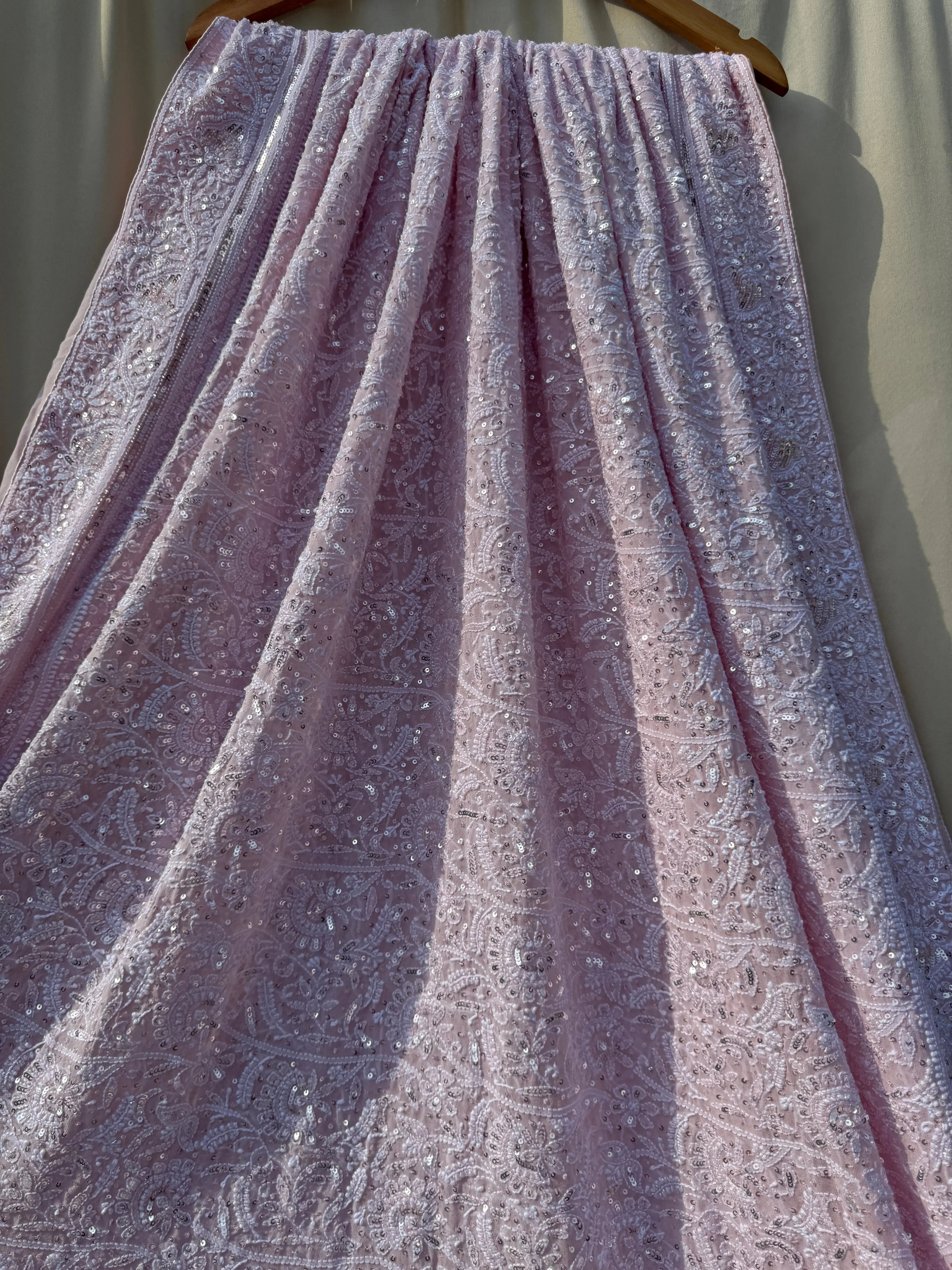 Pure Georgette Chikankari Saree ARIAA CHIKANKARI 