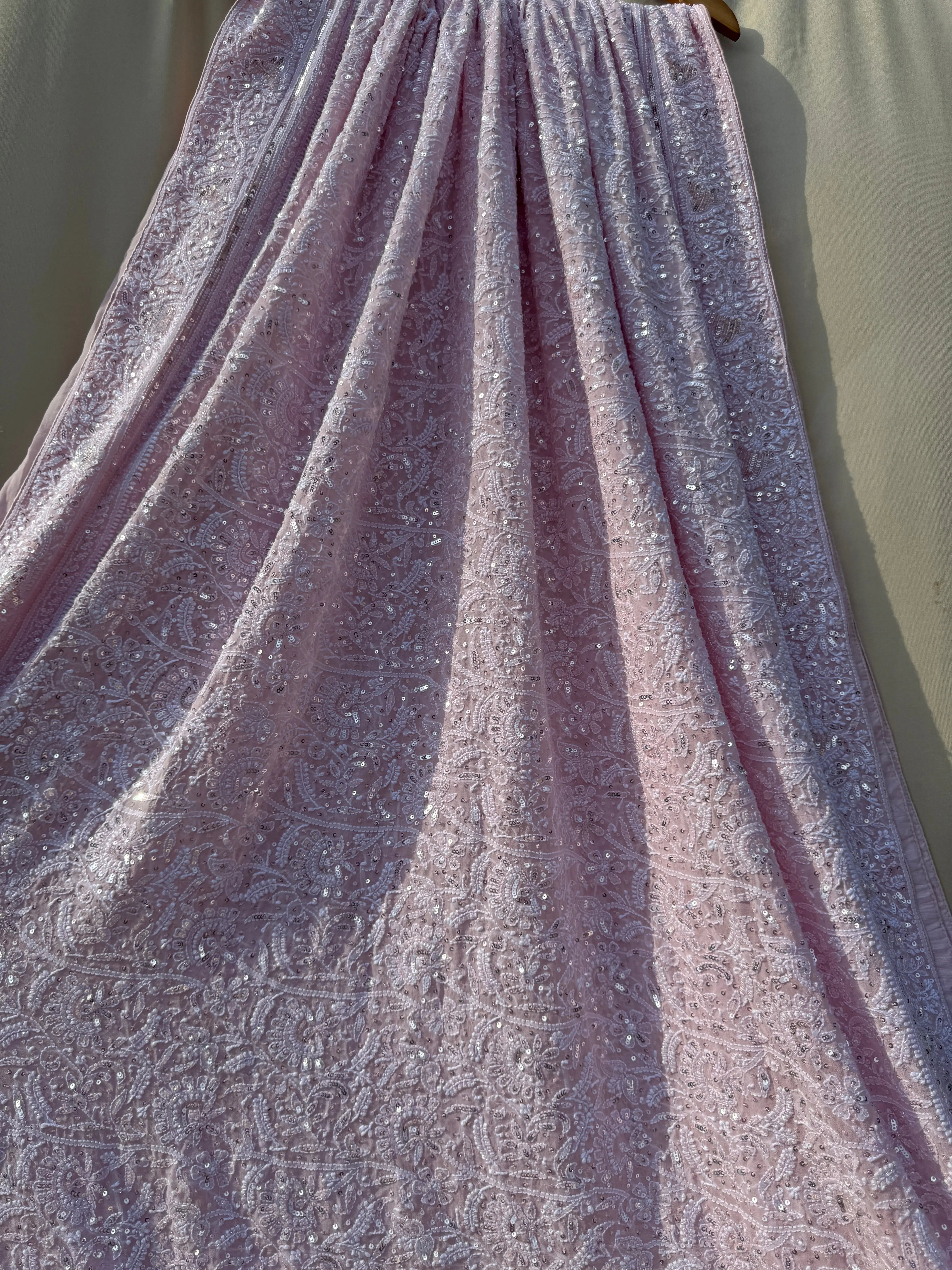 Pure Georgette Chikankari Saree ARIAA CHIKANKARI 