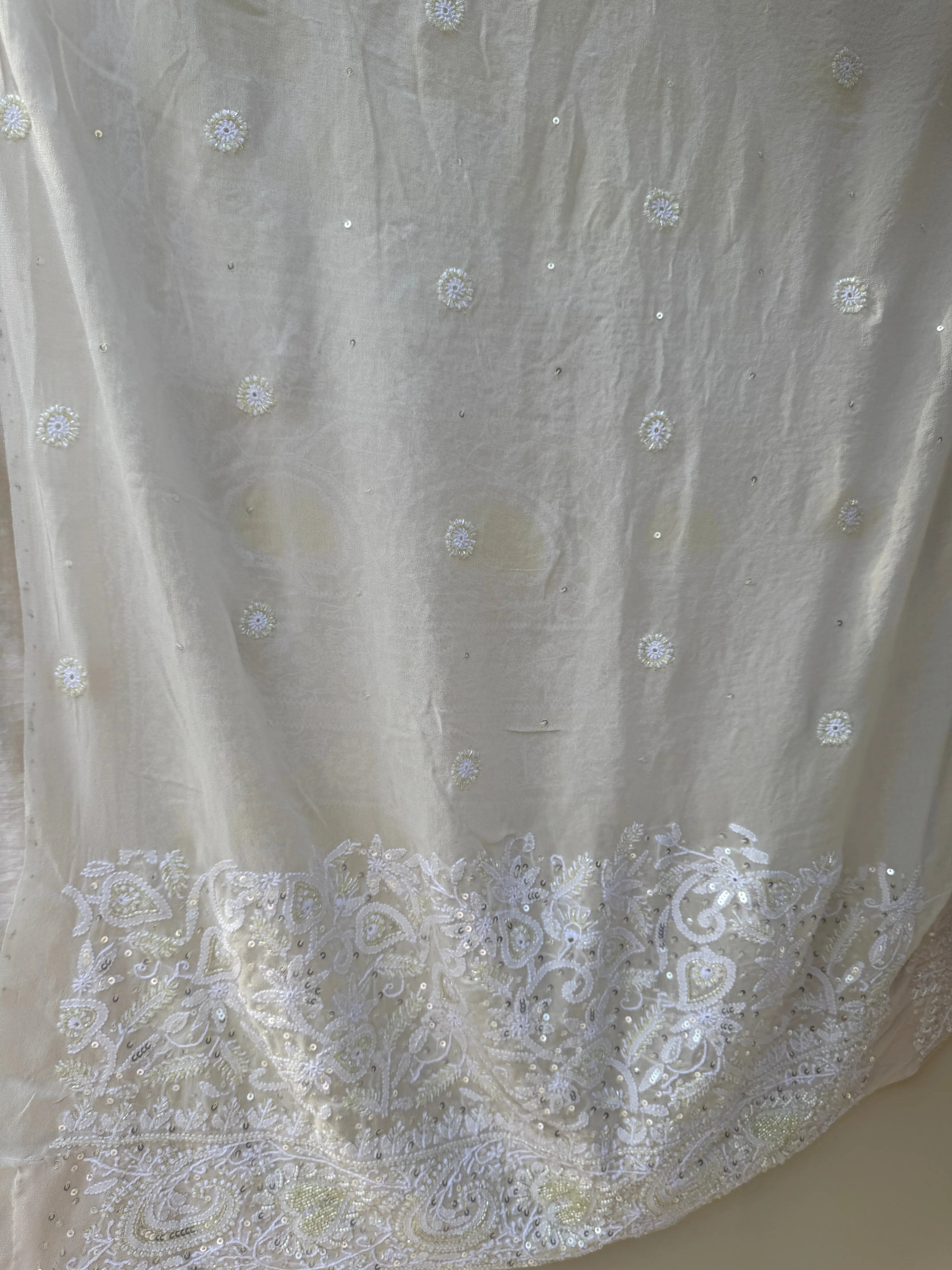 Pure Georgette Chikankari Saree ARIAA CHIKANKARI 