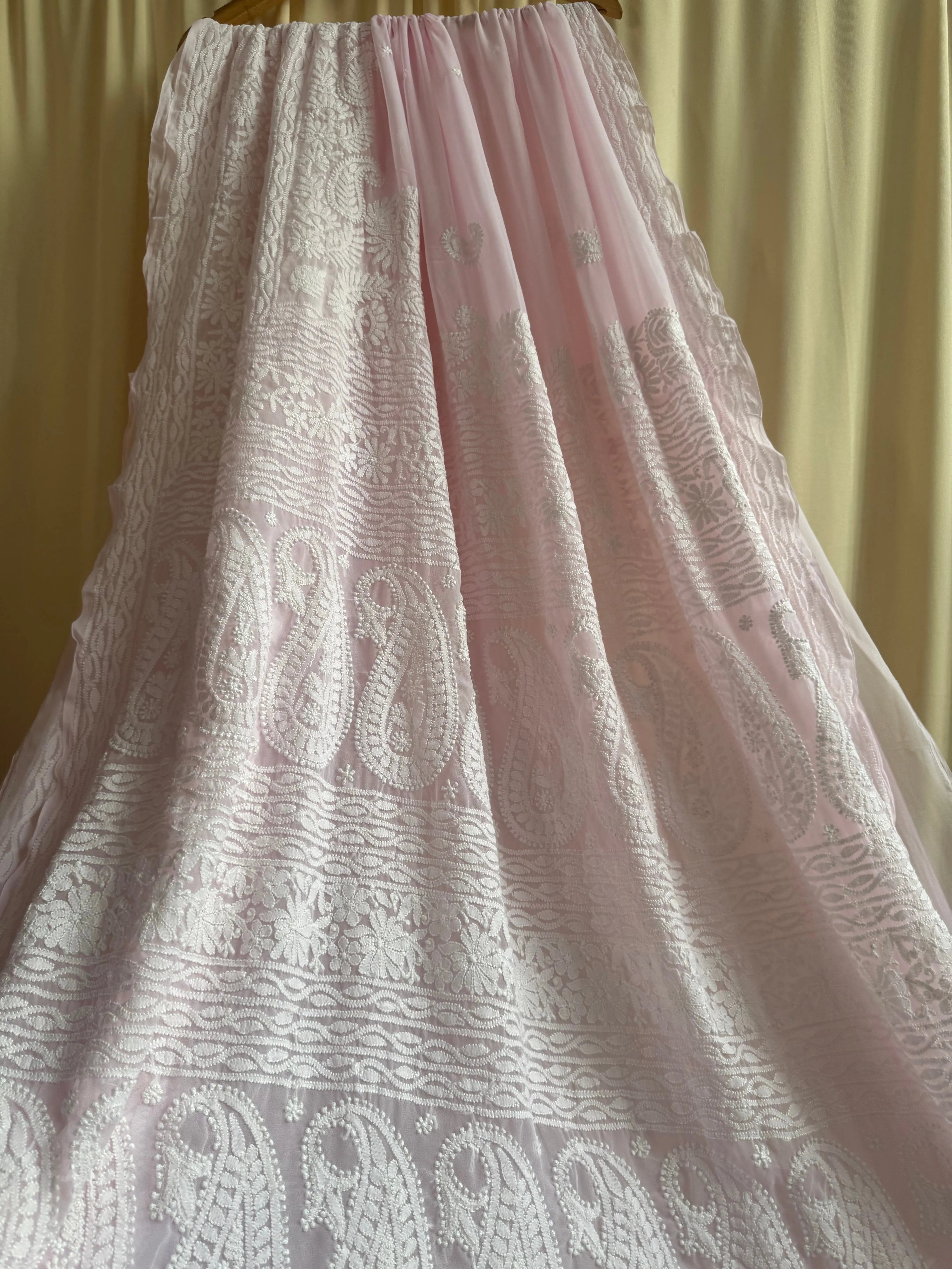 Georgette Chikankari saree in Pink ARIAA CHIKANKARI 