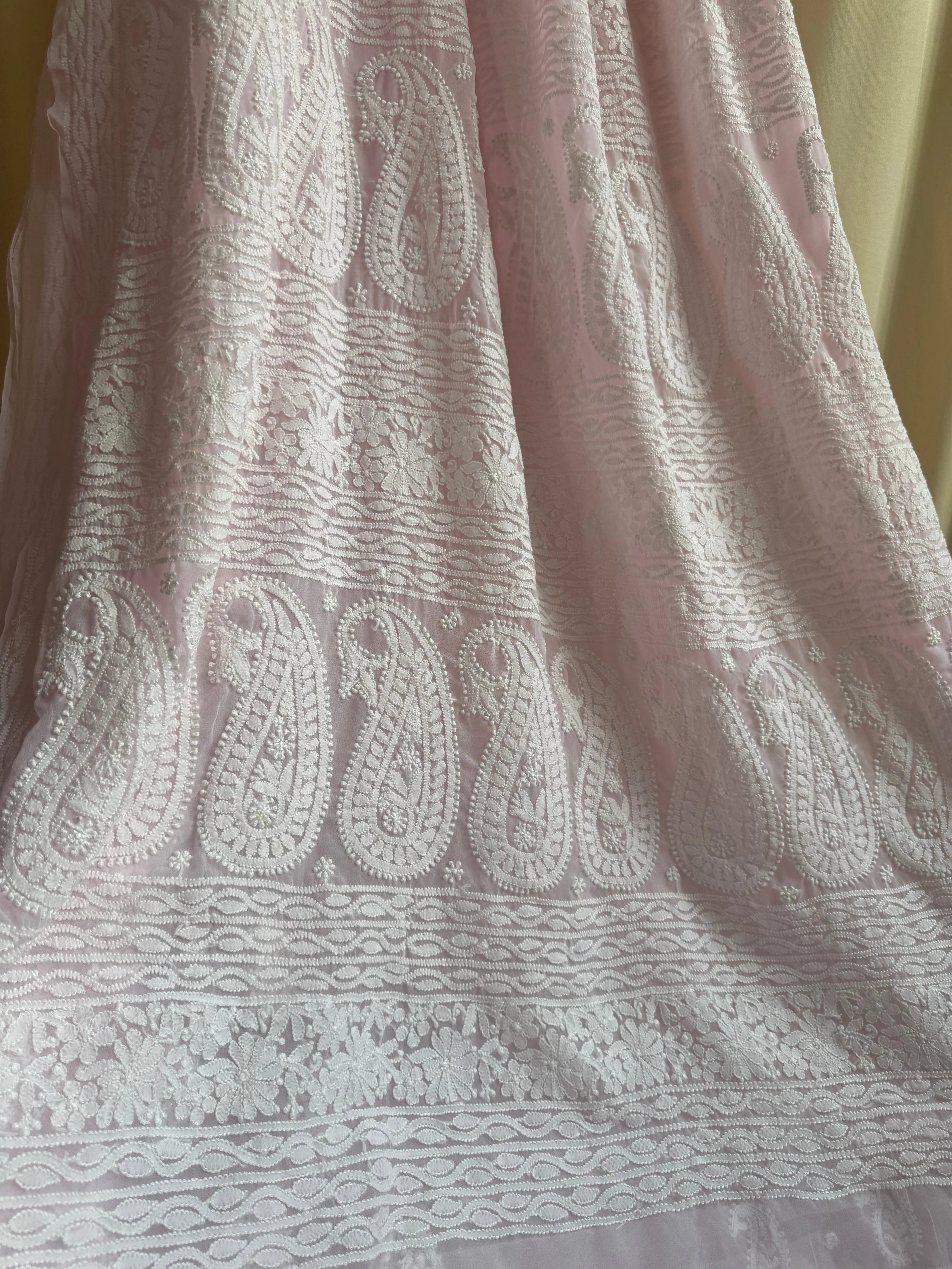 Georgette Chikankari saree in Pink ARIAA CHIKANKARI 