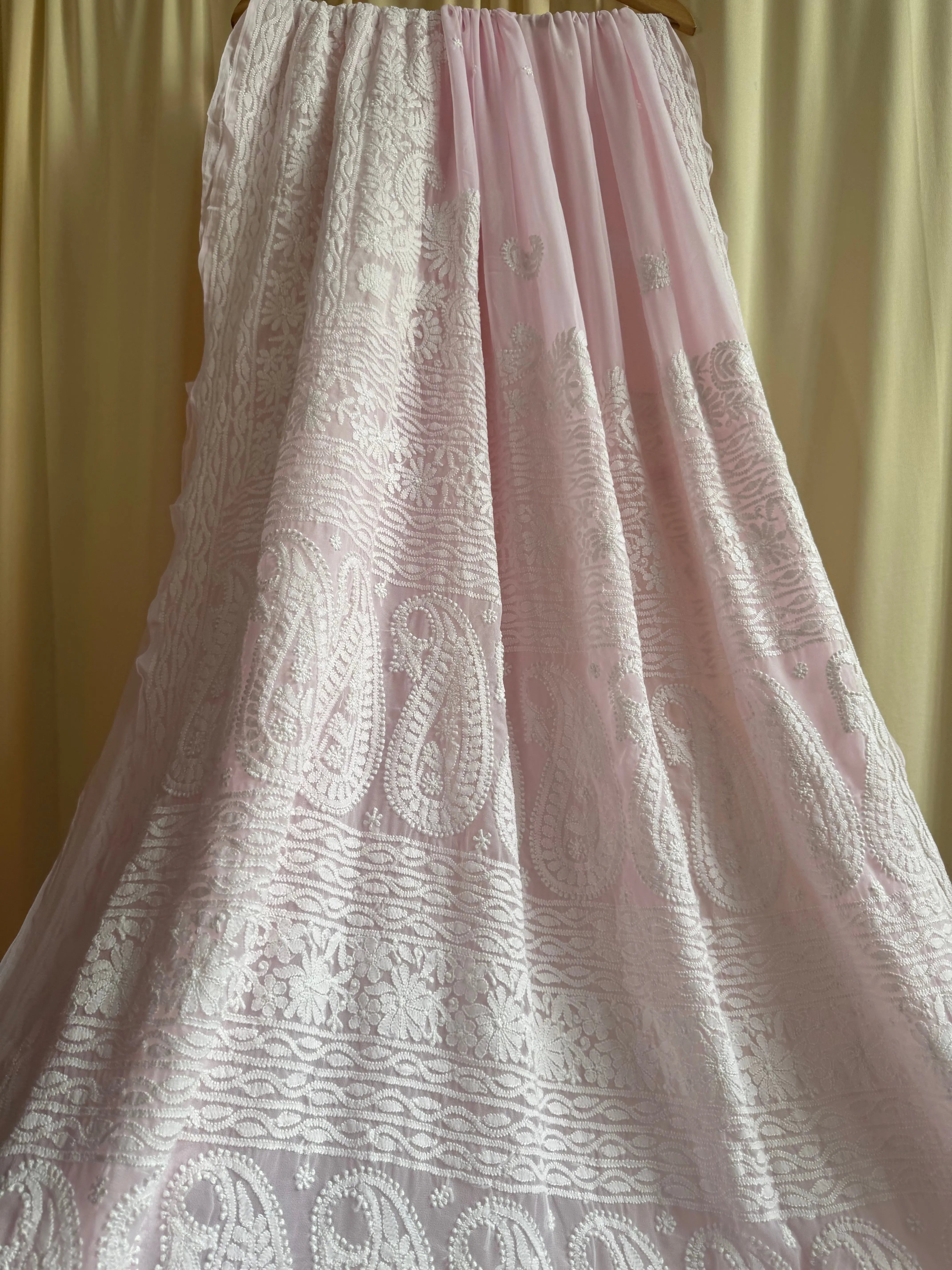 Georgette Chikankari saree in Pink ARIAA CHIKANKARI 