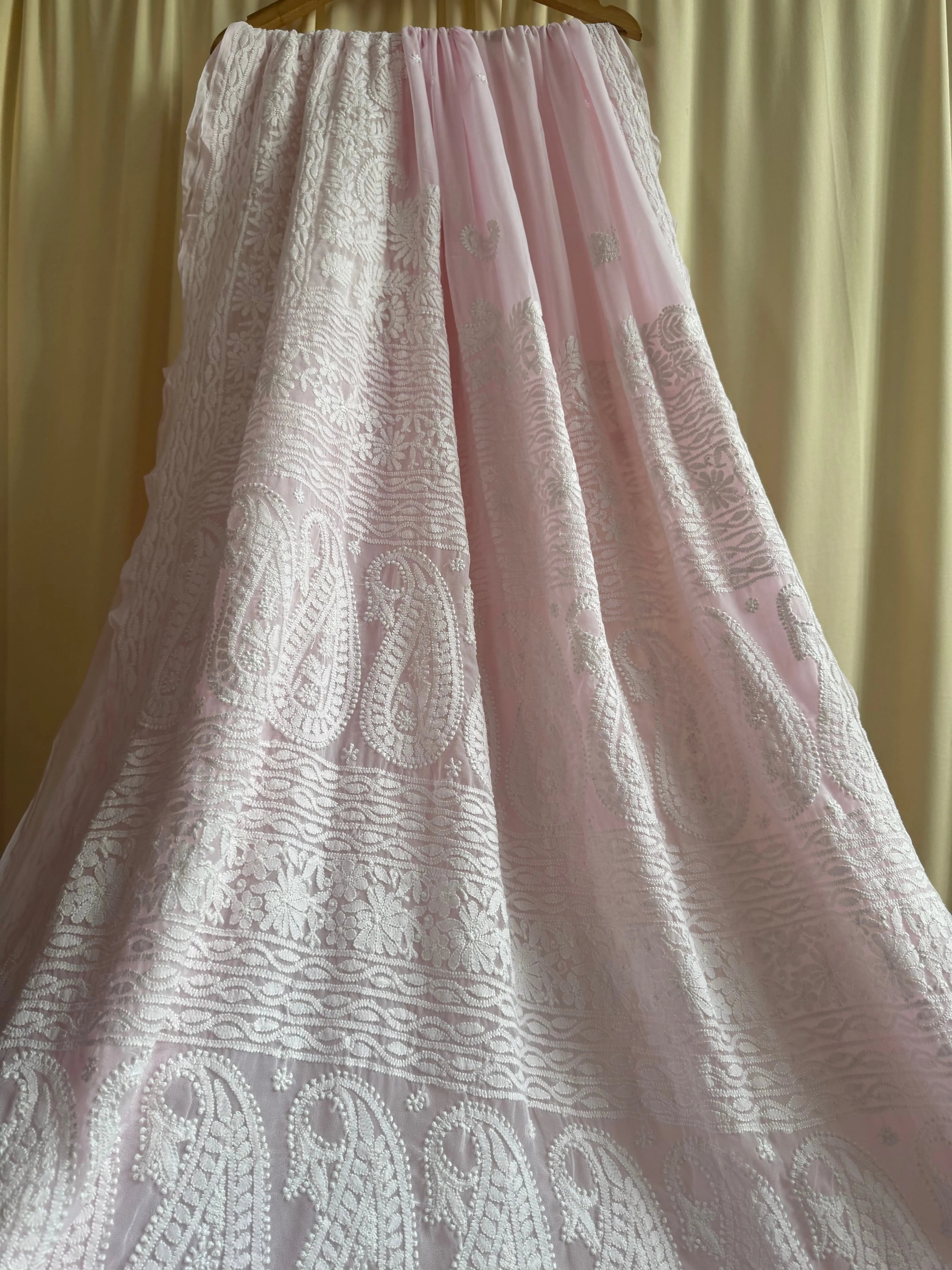 Georgette Chikankari saree in Pink ARIAA CHIKANKARI 