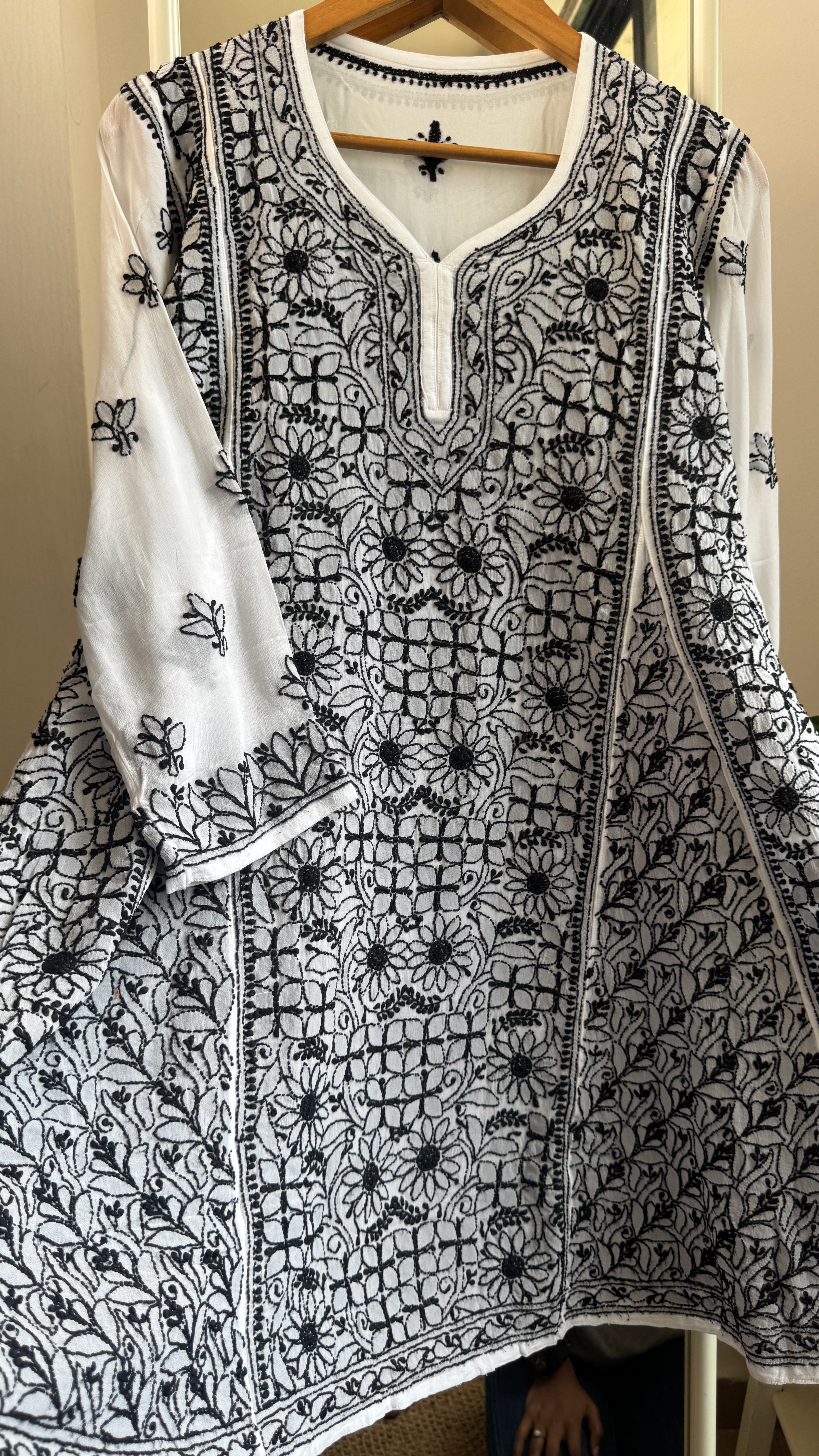 Viscose Chikankari Short Anarkali - Multi Colour - Sahar Collection
