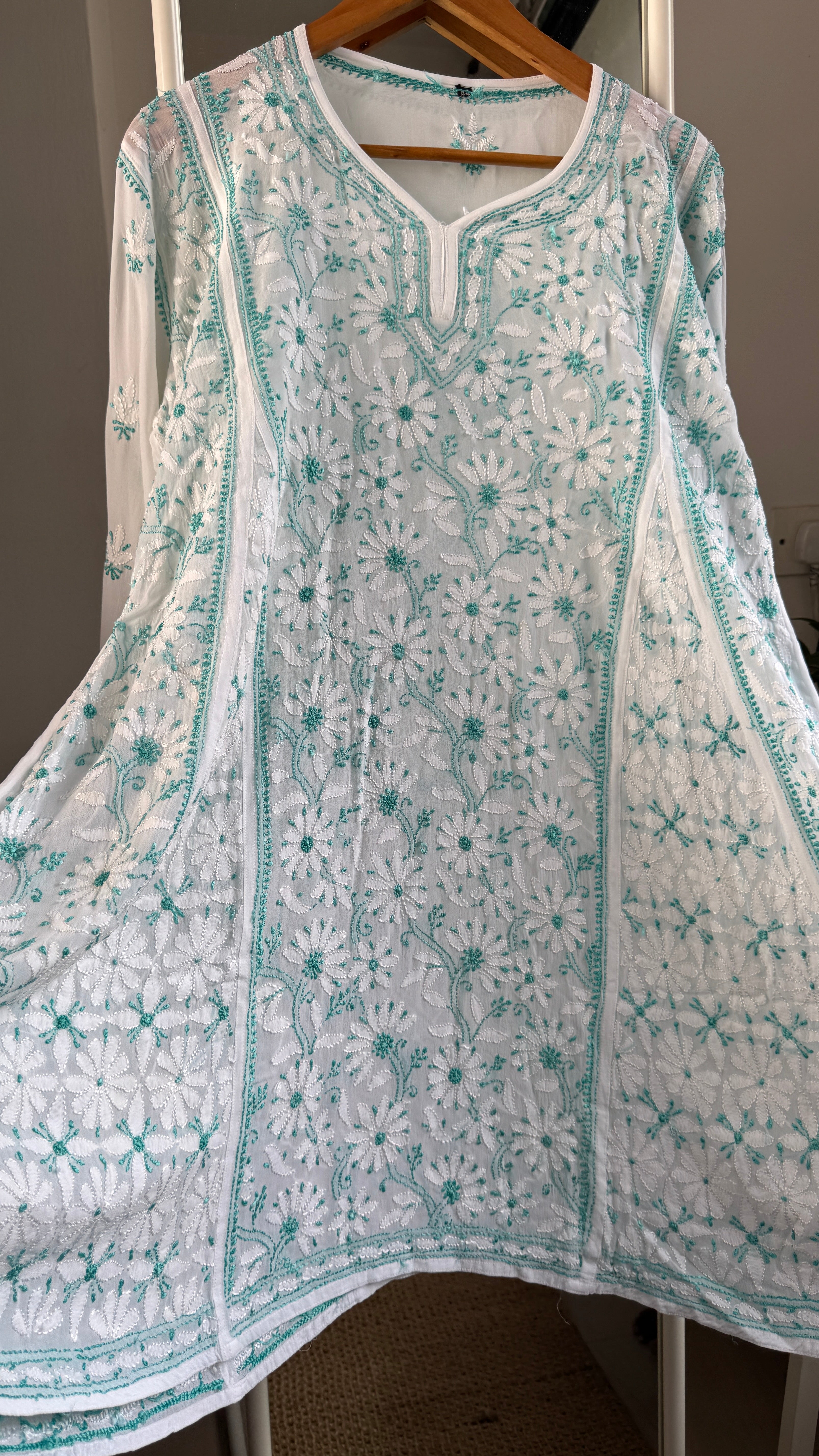 Viscose Chikankari Short Anarkali - Multi Colour - Sahar Collection