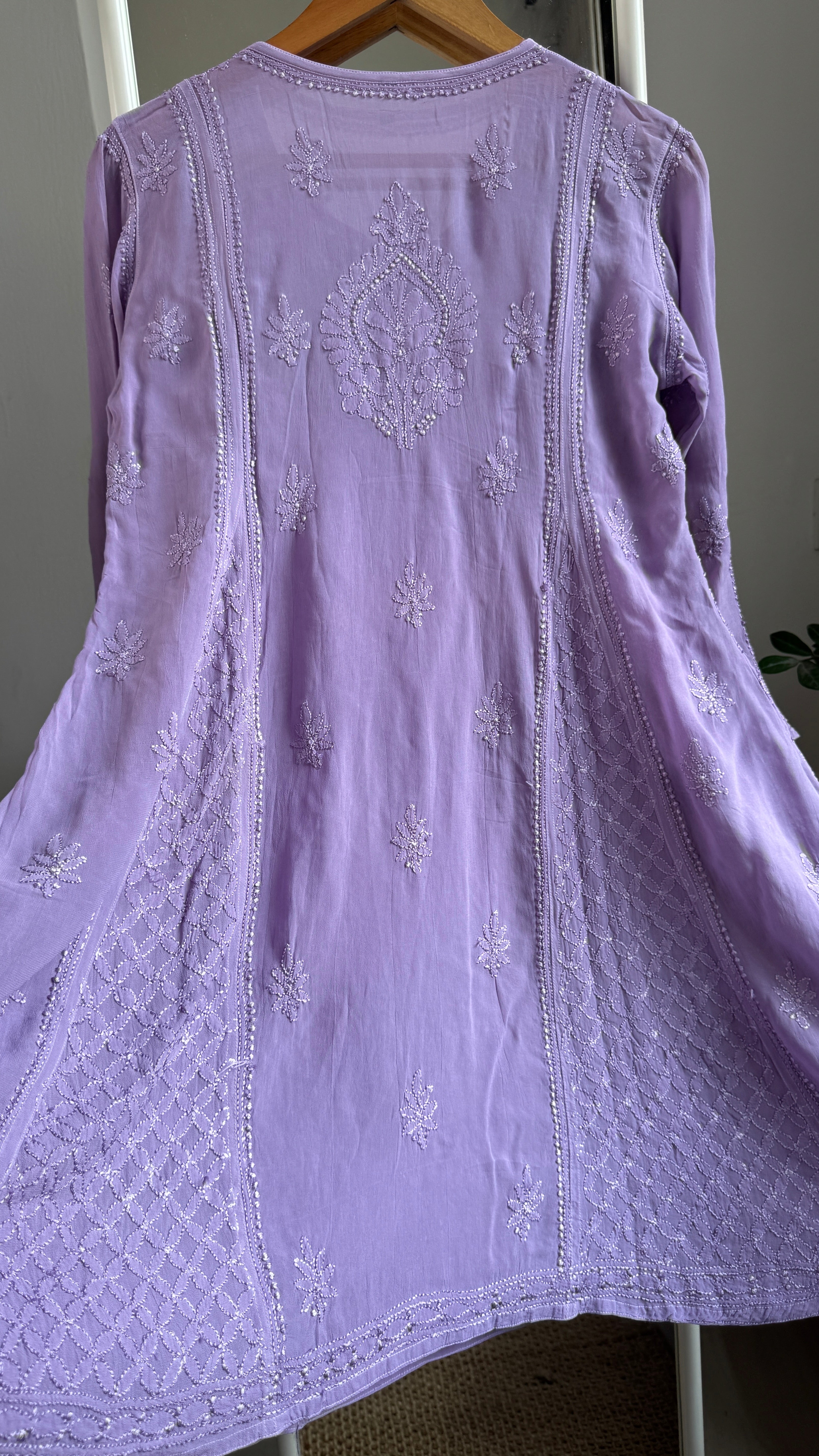Viscose Chikankari Short Anarkali - Lavander - Sahar Collection