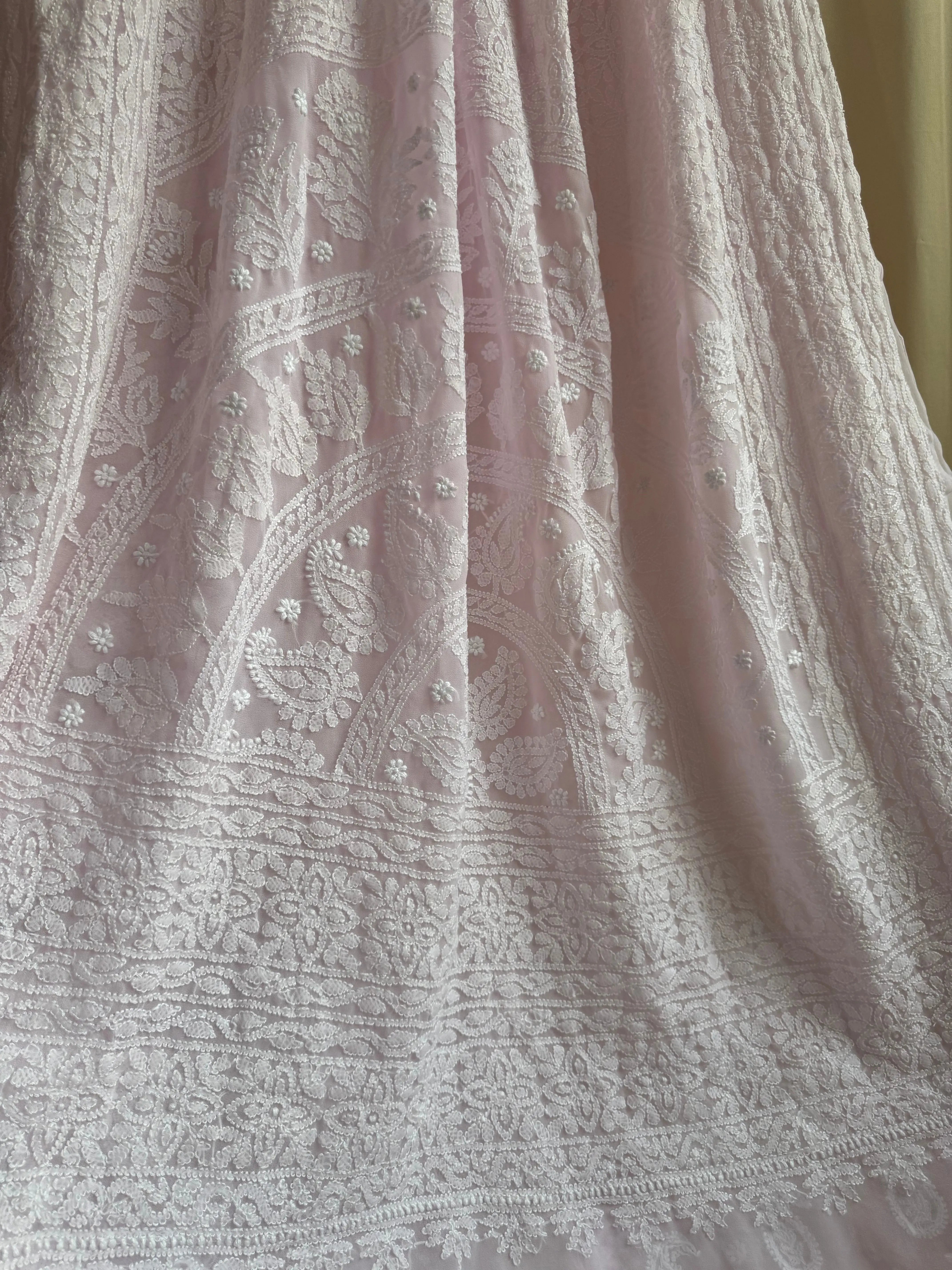 Georgette Chikankari saree in Pink ARIAA CHIKANKARI 