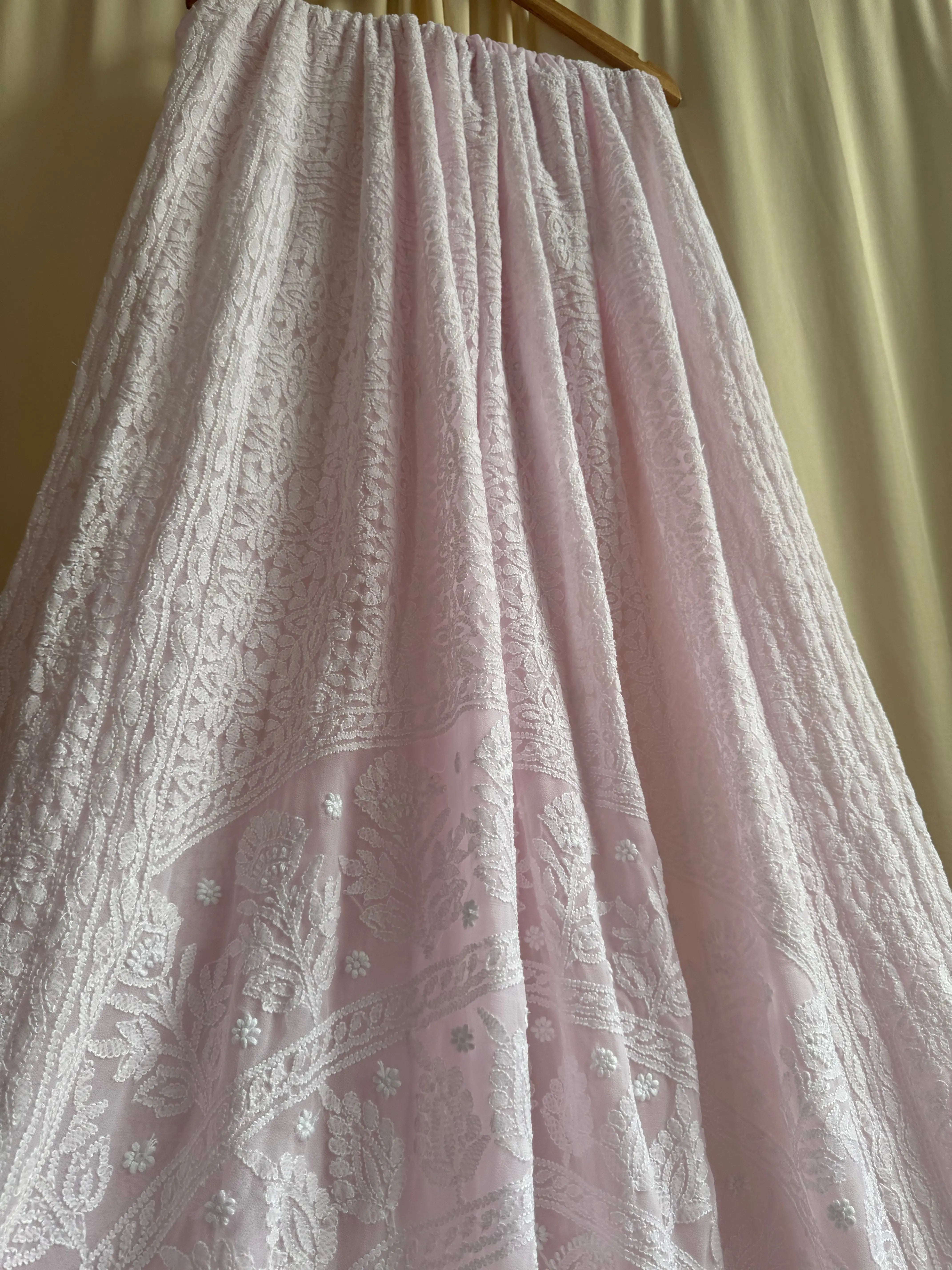 Georgette Chikankari saree in Pink ARIAA CHIKANKARI 