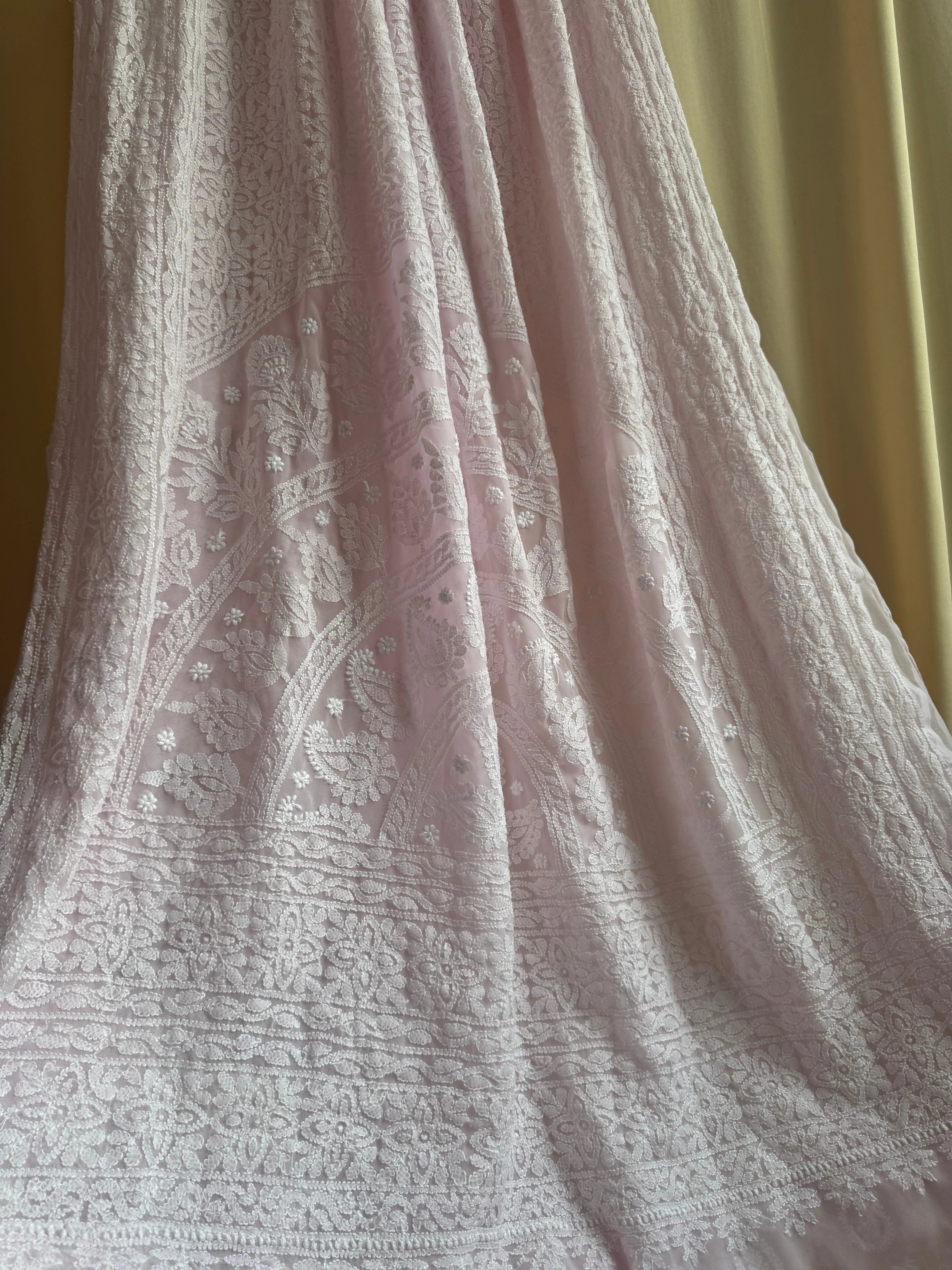 Georgette Chikankari saree in Pink ARIAA CHIKANKARI 