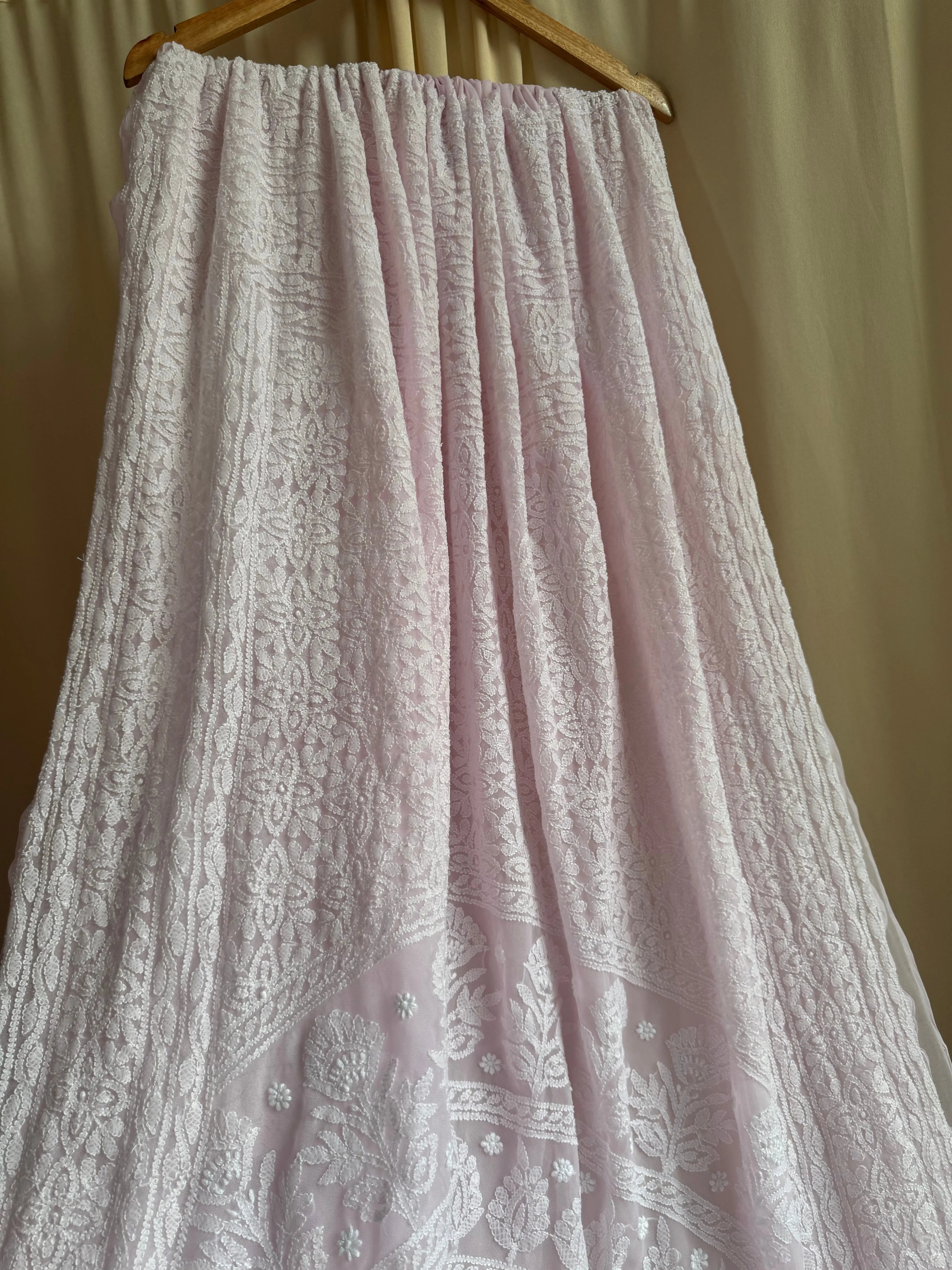 Georgette Chikankari saree in Pink ARIAA CHIKANKARI 