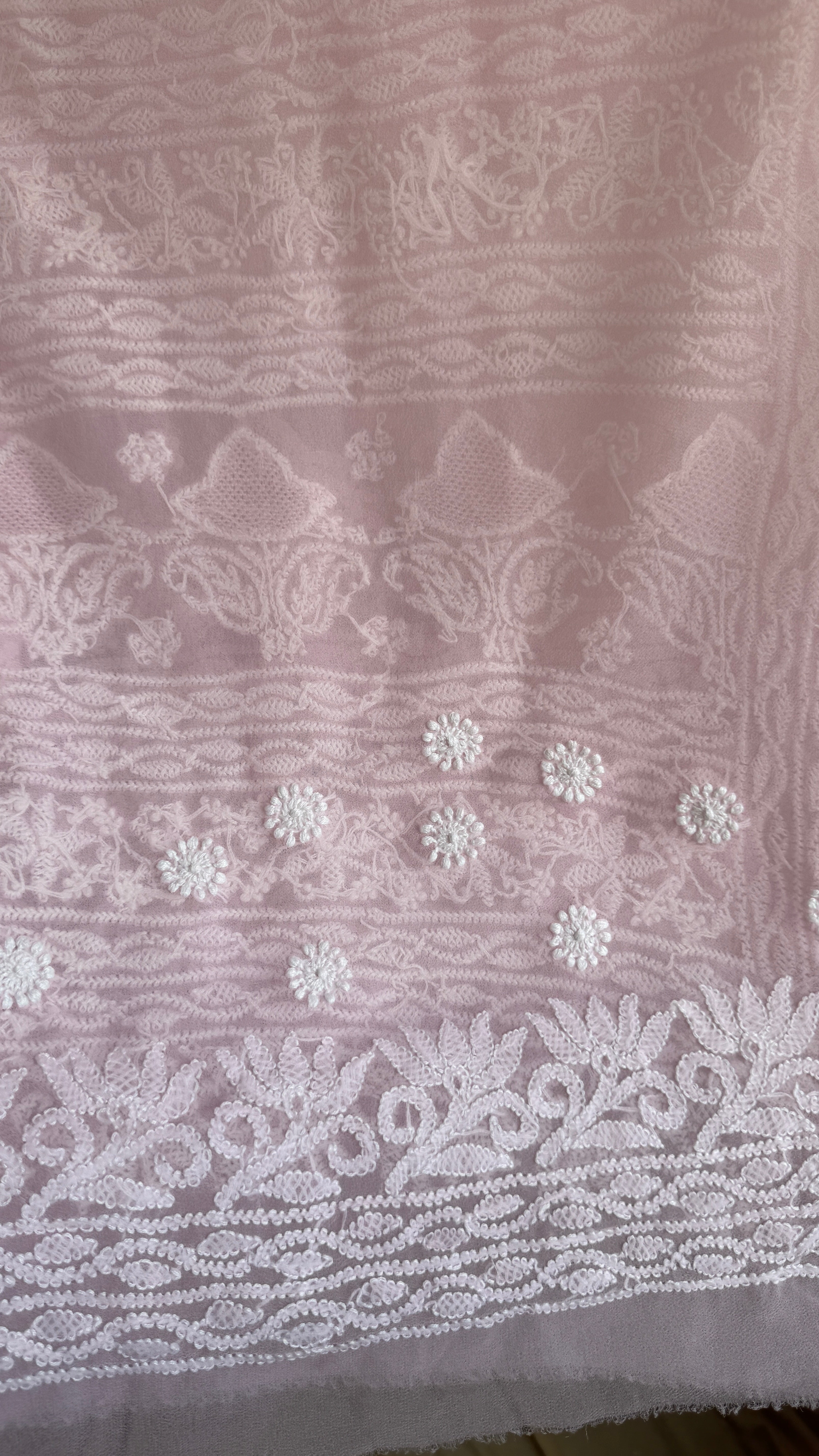 Georgette Chikankari saree in Pink