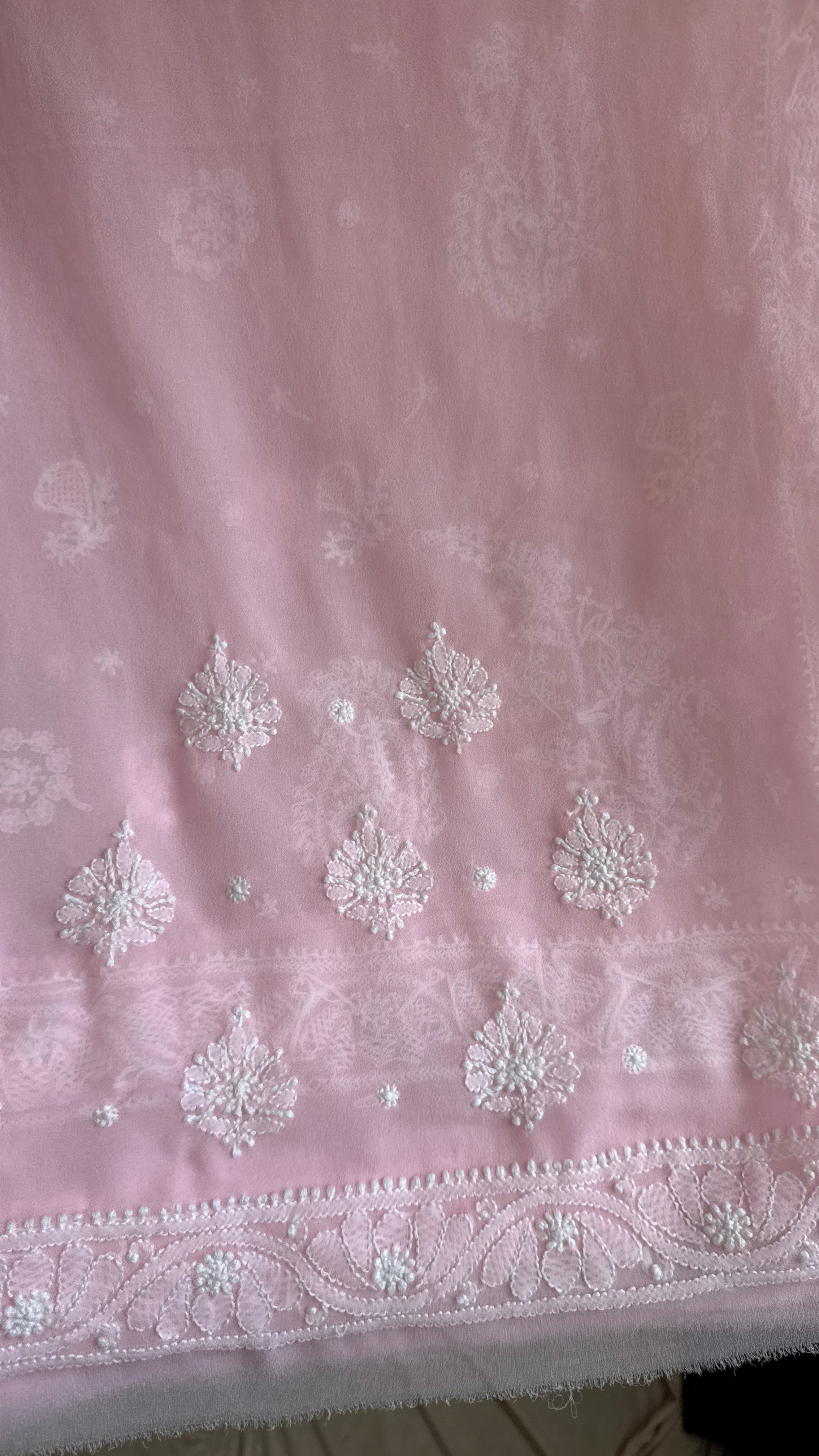 Georgette Chikankari saree in Pink