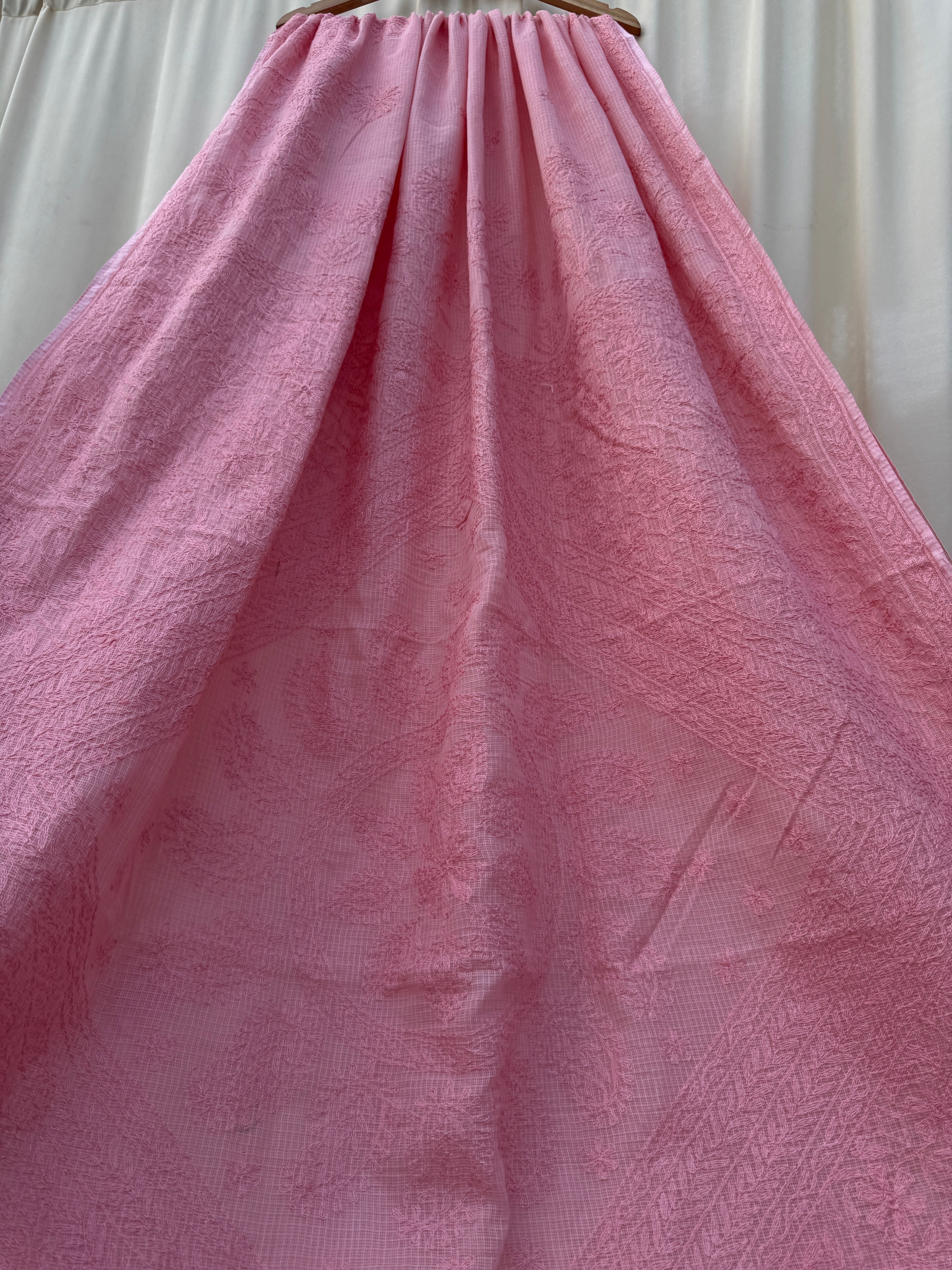 Kota Chikankari saree in Peach