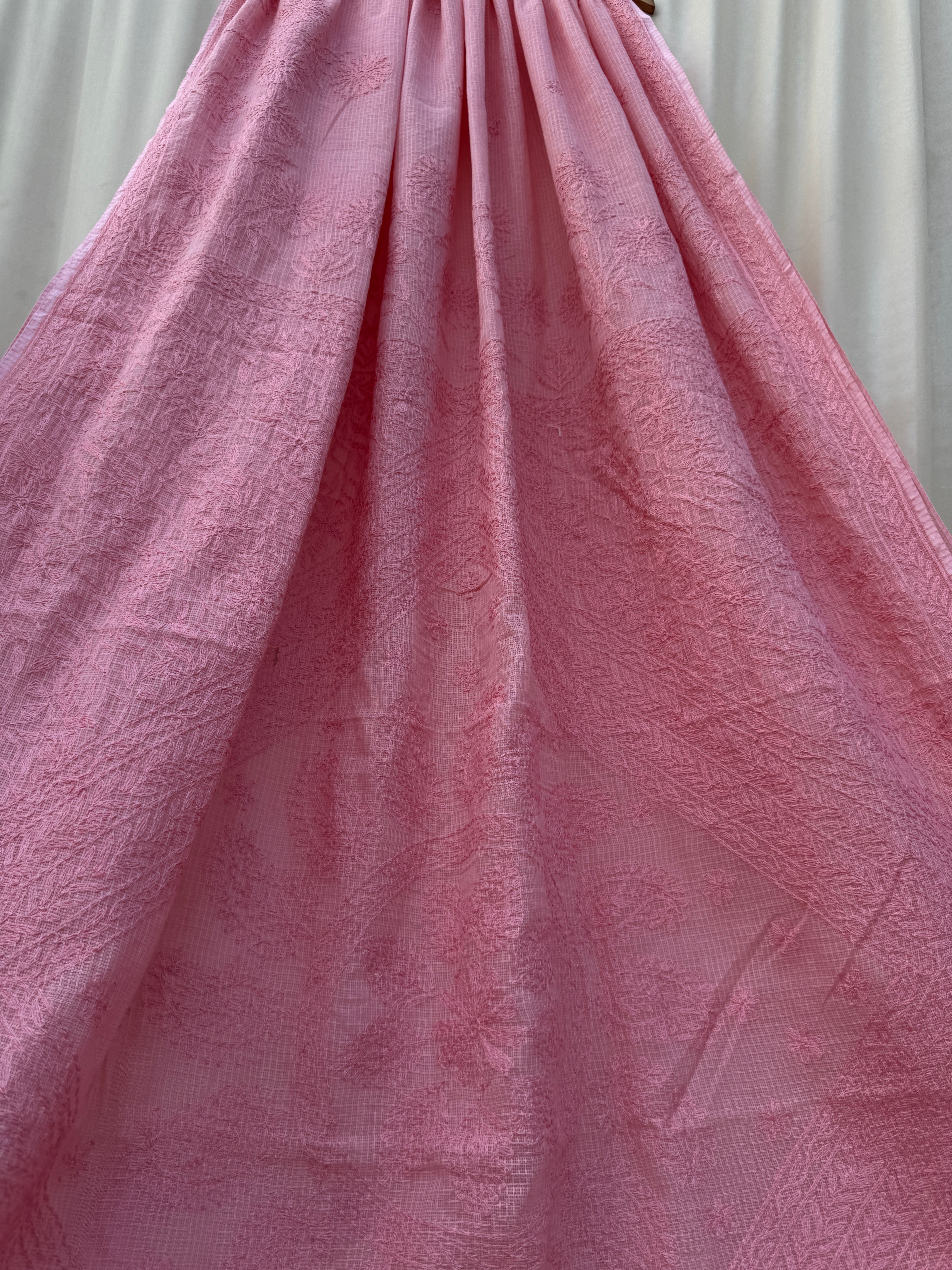 Kota Chikankari saree in Peach