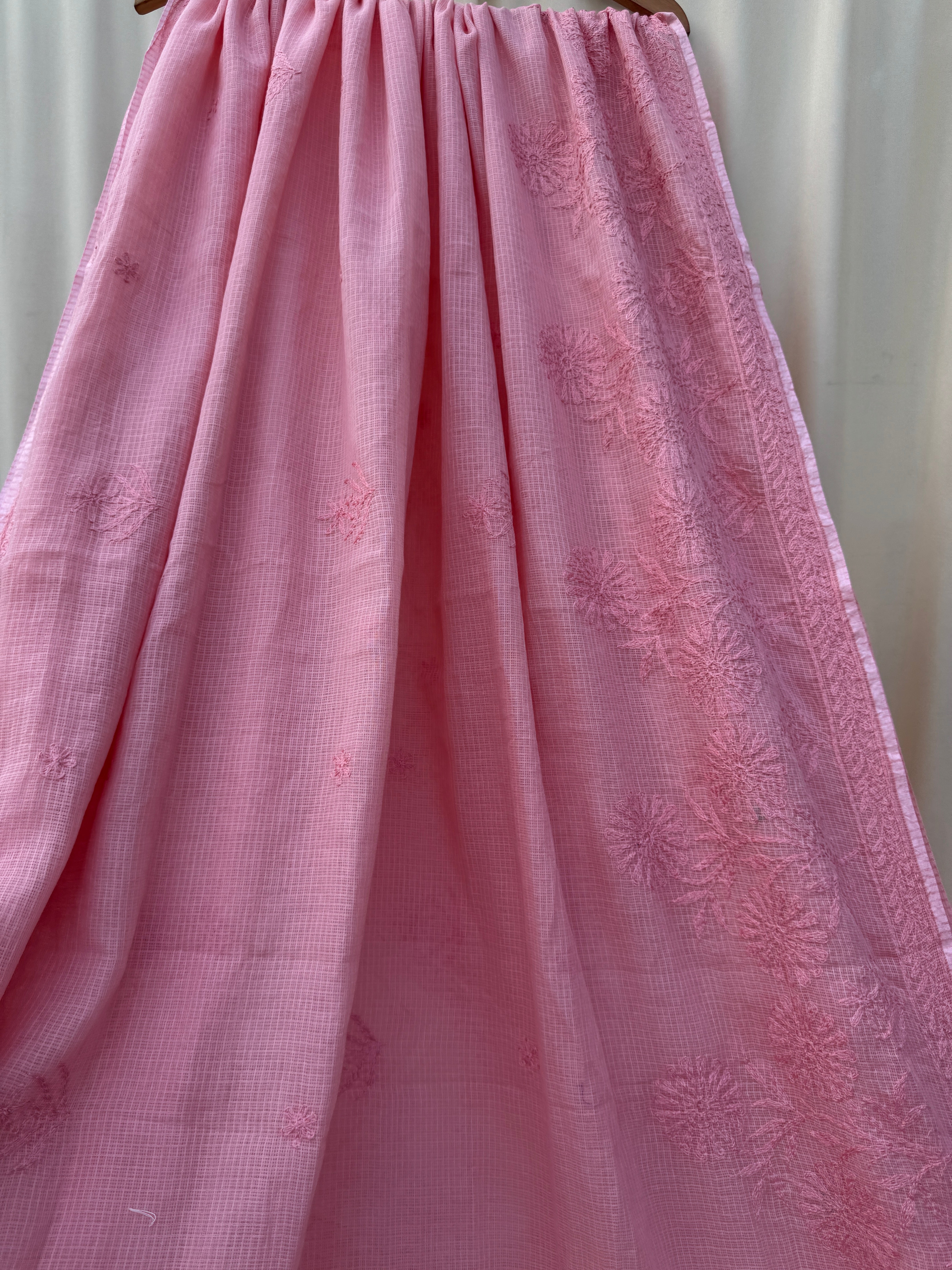 Kota Chikankari saree in Peach
