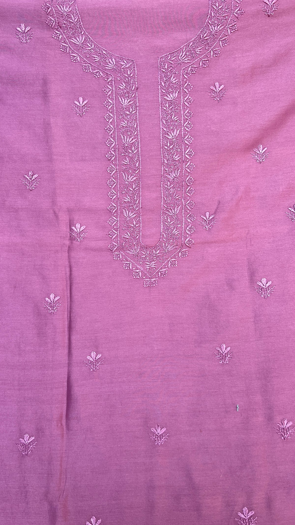Chanderi Chikankari Kurta Length - Mens- Mauve