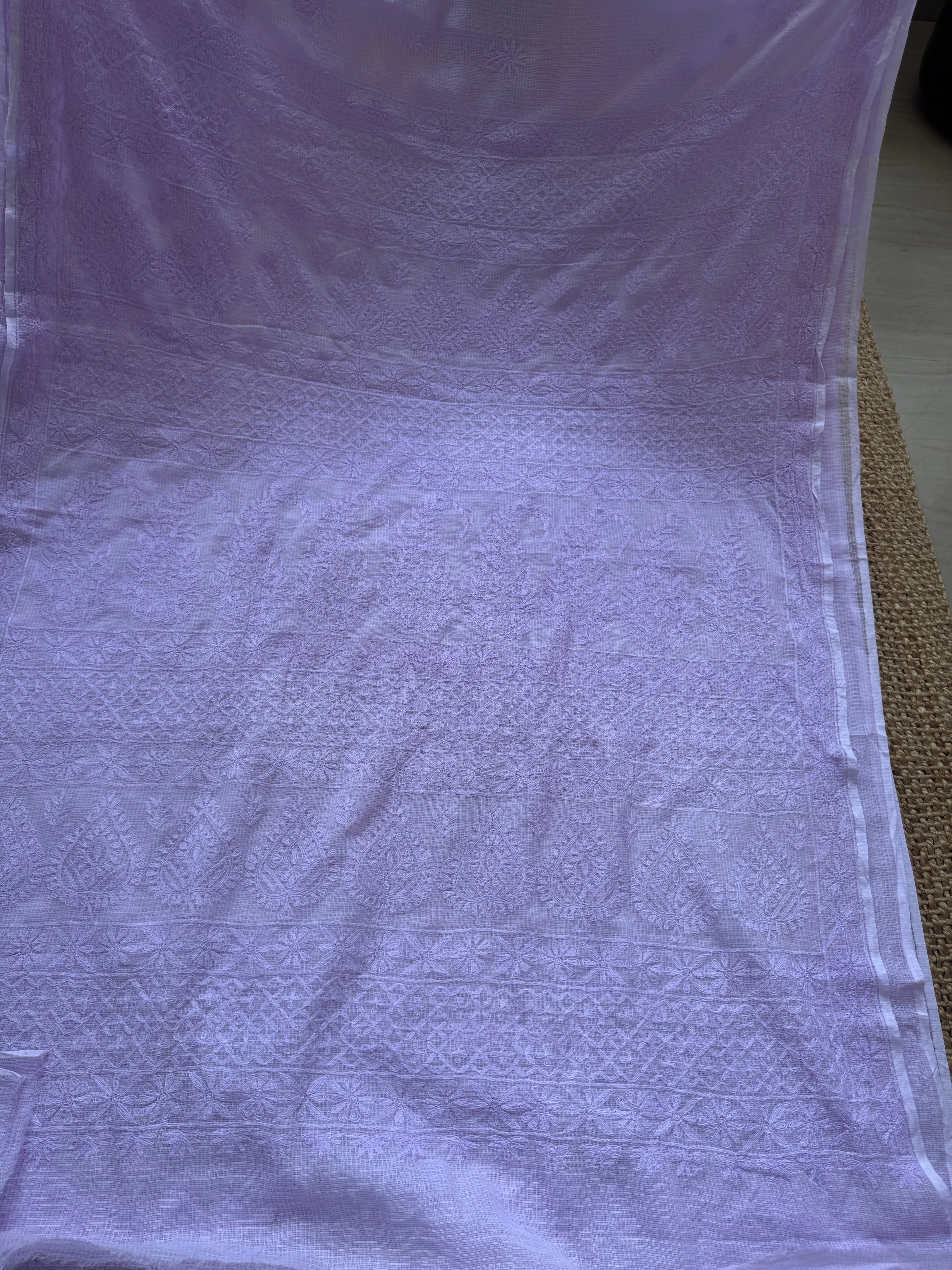 Kota Chikankari saree in Lilac ARIAA CHIKANKARI 