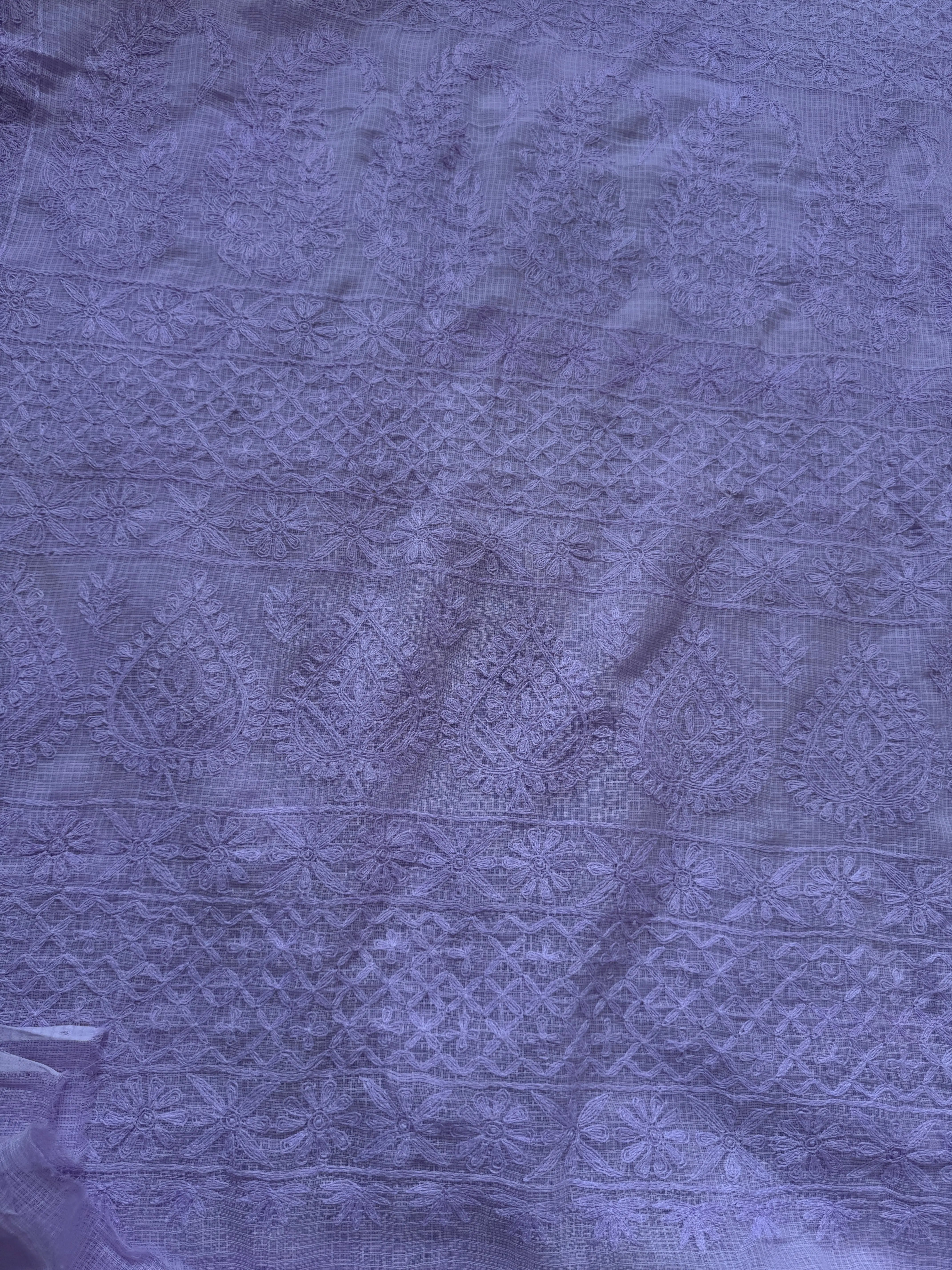 Kota Chikankari saree in Lilac ARIAA CHIKANKARI 