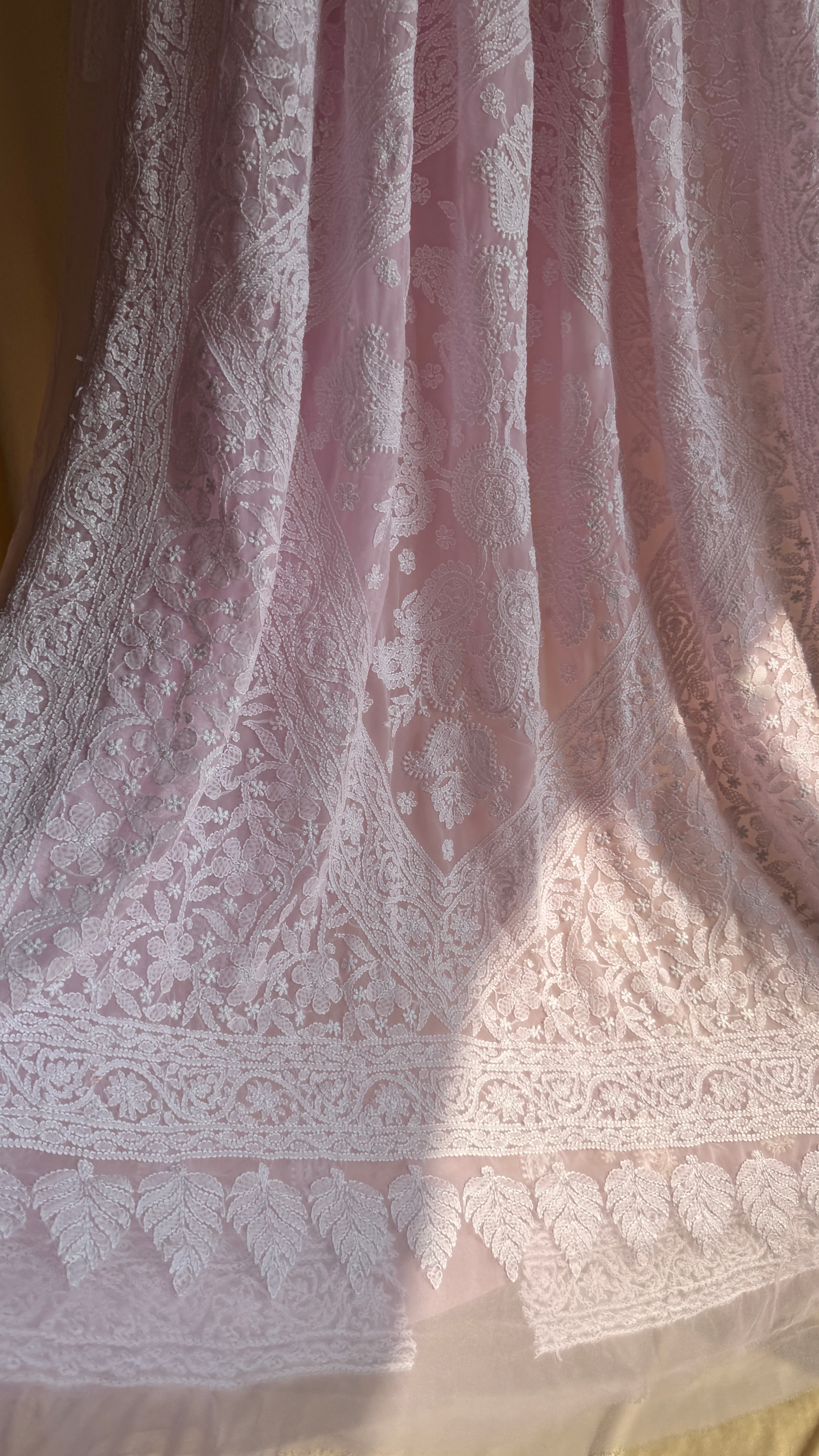 Georgette Chikankari saree in Pink