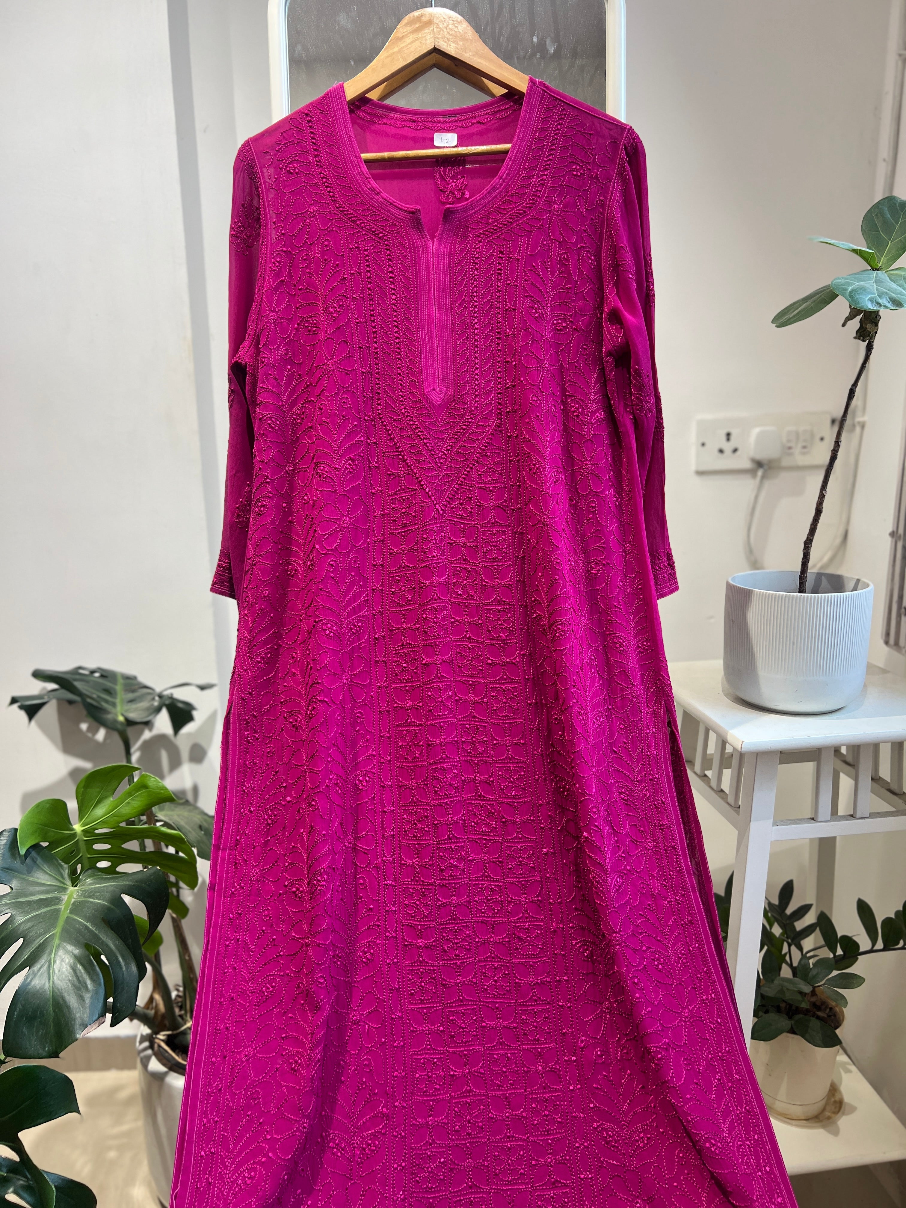 Viscose Kurti - Berry Pink