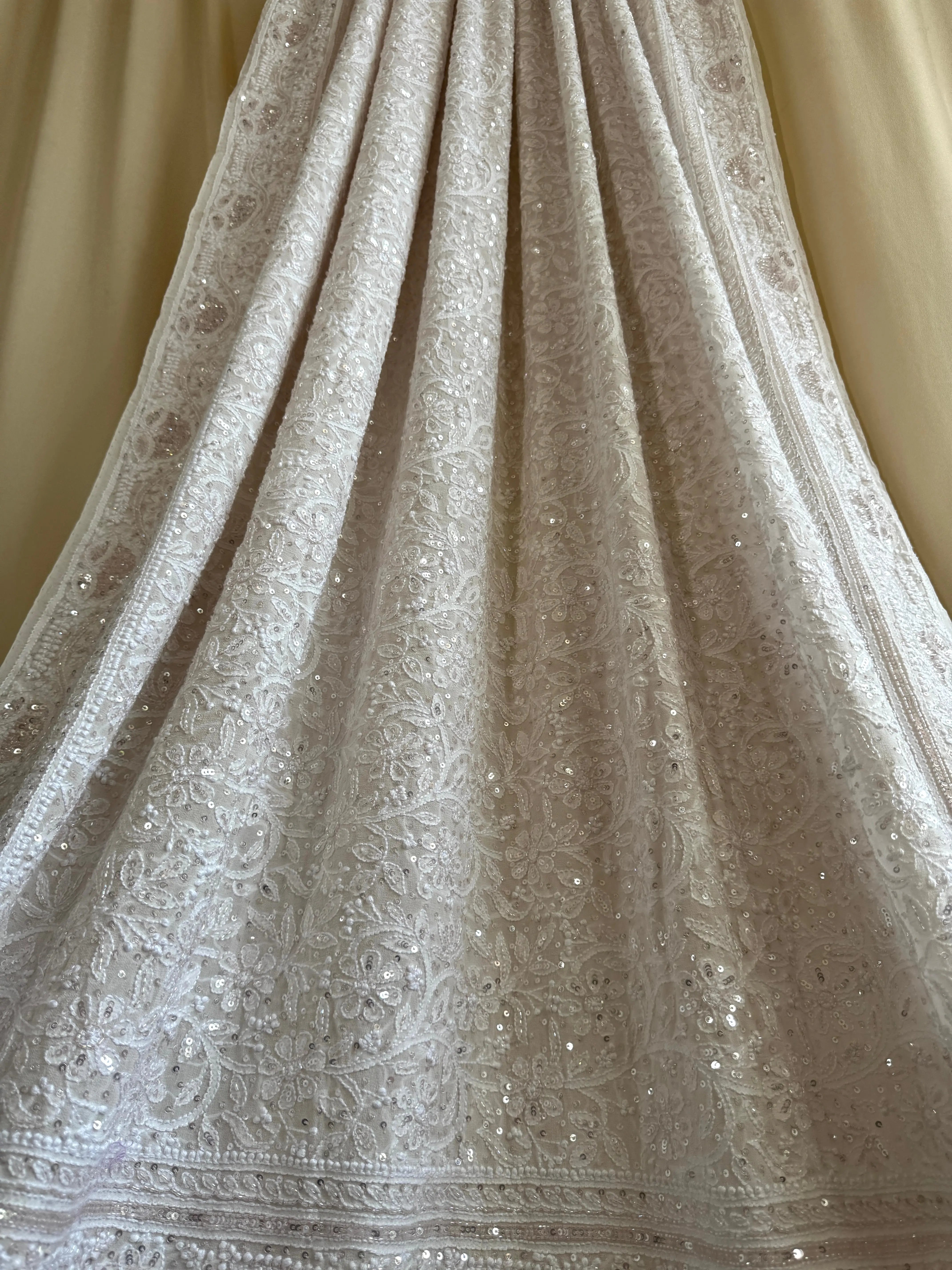 Pure Georgette Chikankari Lehenga - Dyeable ARIAA CHIKANKARI 