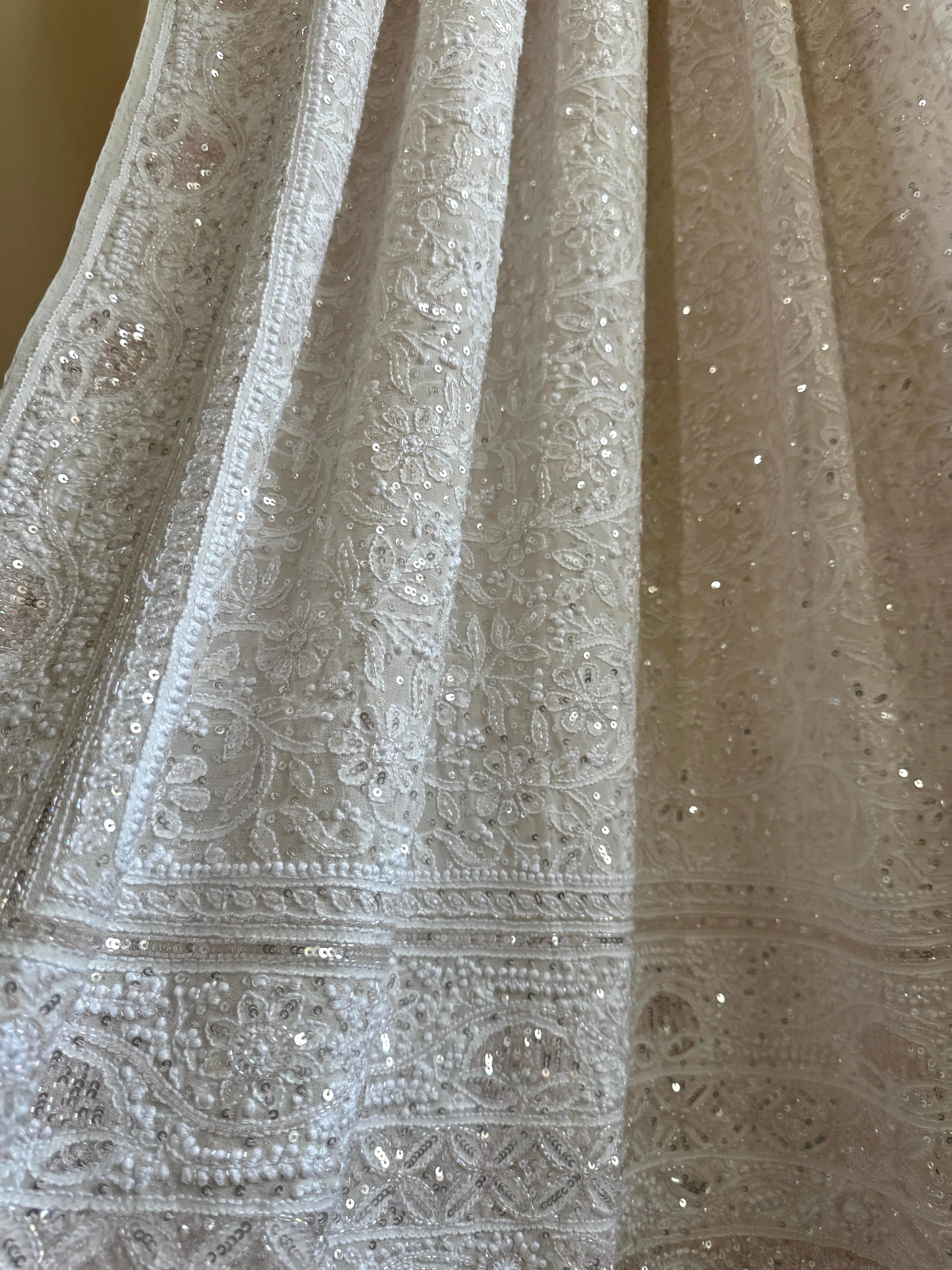 Pure Georgette Chikankari Lehenga - Dyeable ARIAA CHIKANKARI 