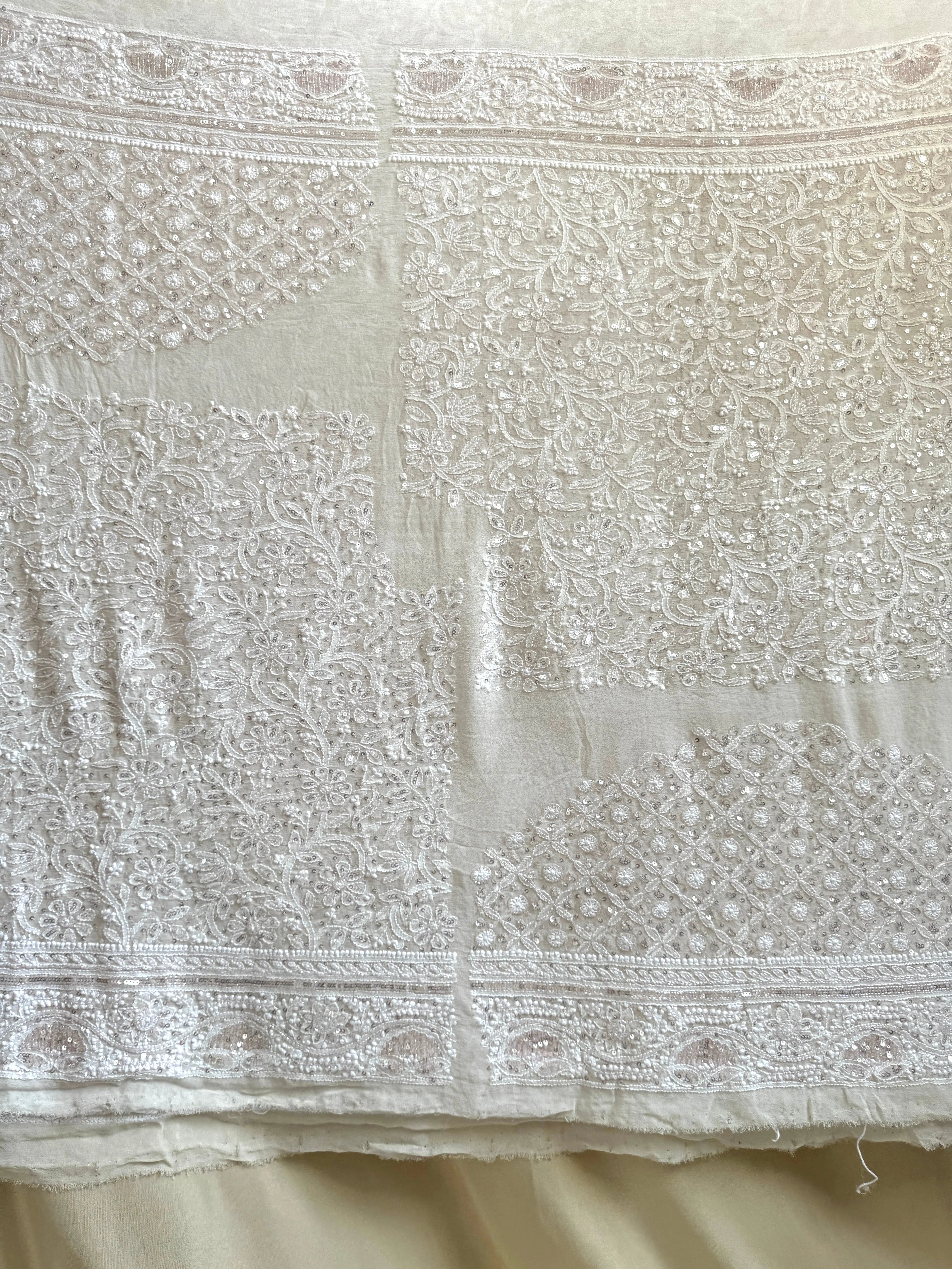 Pure Georgette Chikankari Lehenga - Dyeable ARIAA CHIKANKARI 
