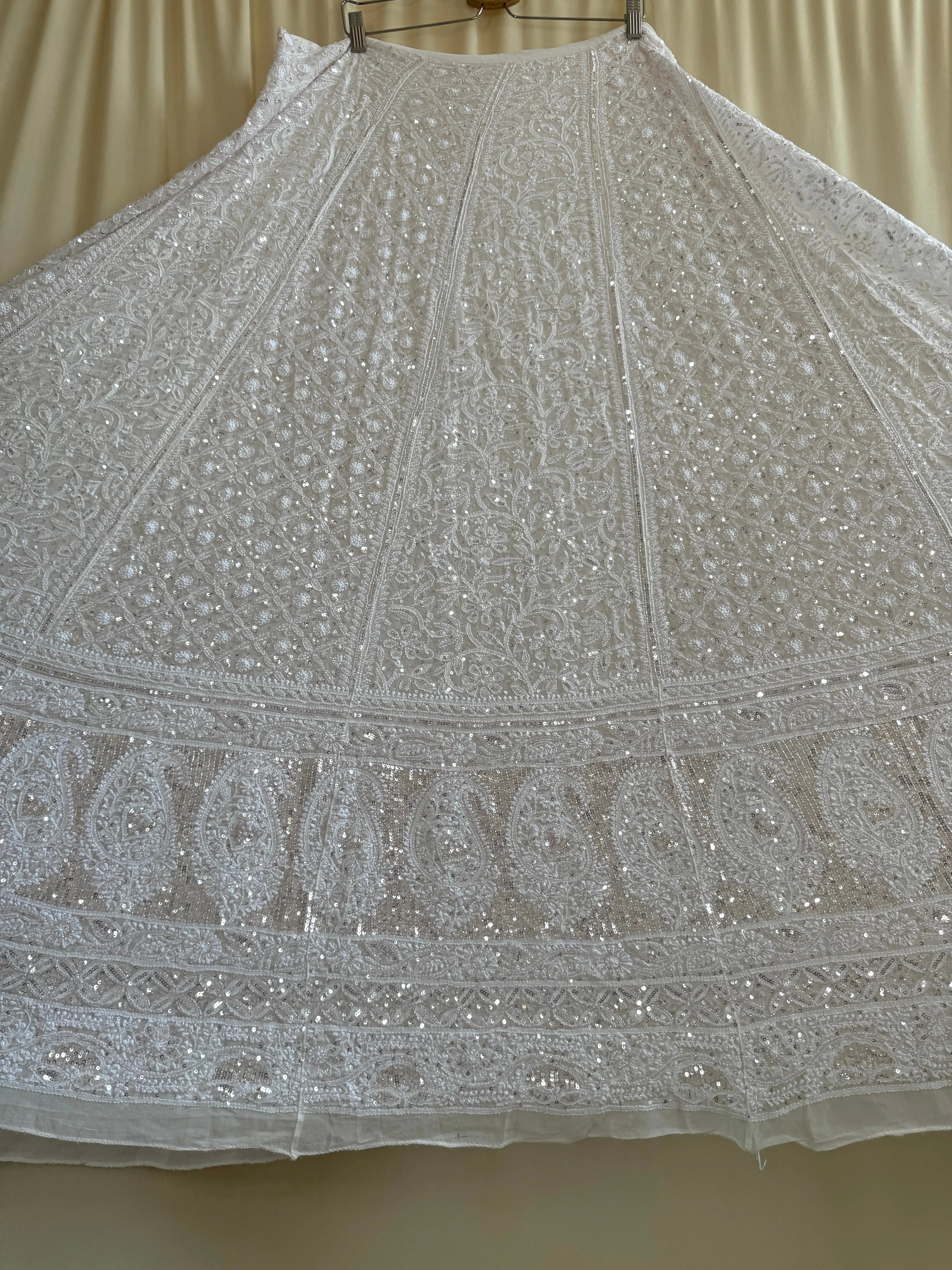 Pure Georgette Chikankari Lehenga - Dyeable ARIAA CHIKANKARI 