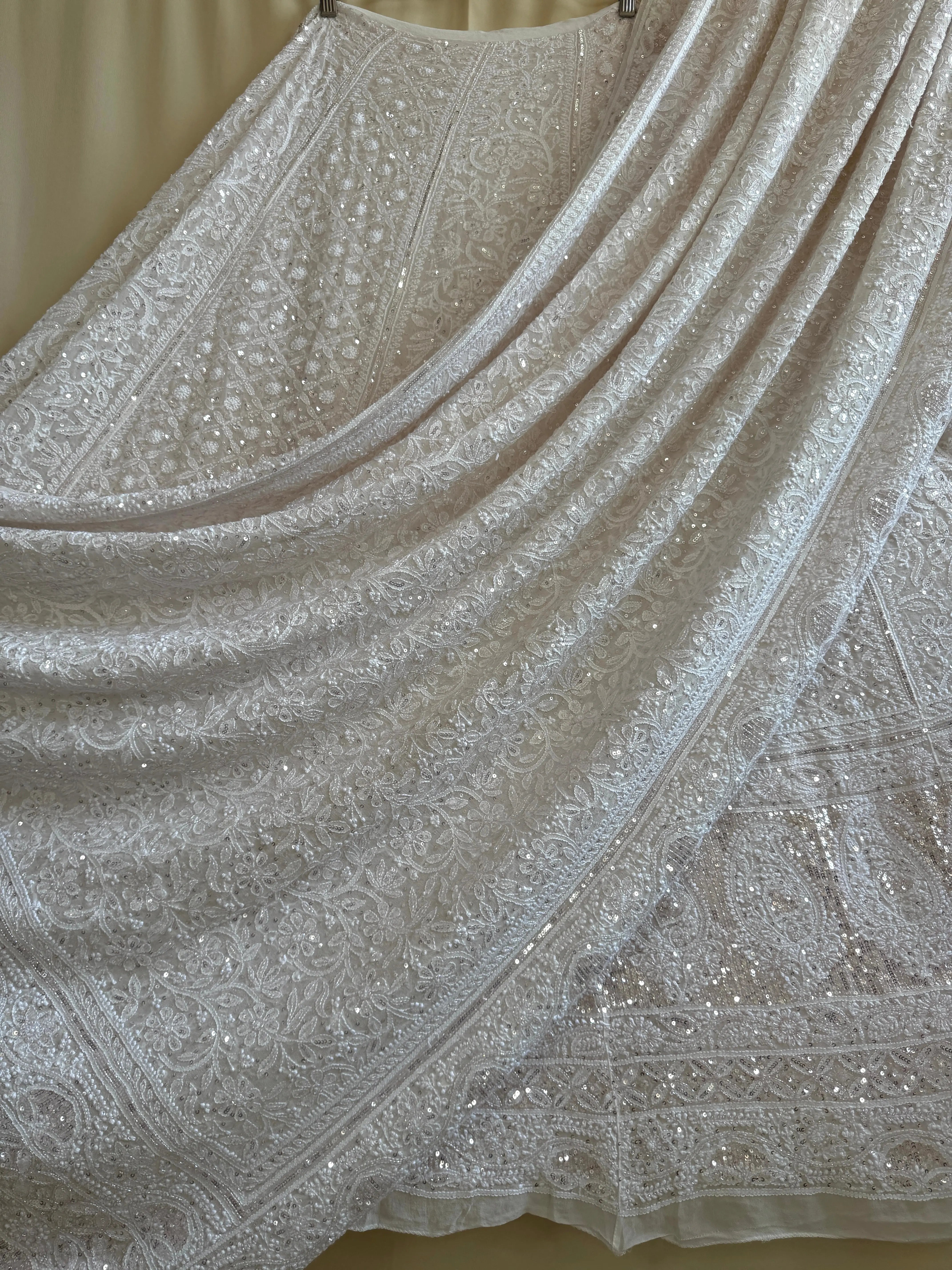 Pure Georgette Chikankari Lehenga - Dyeable ARIAA CHIKANKARI 