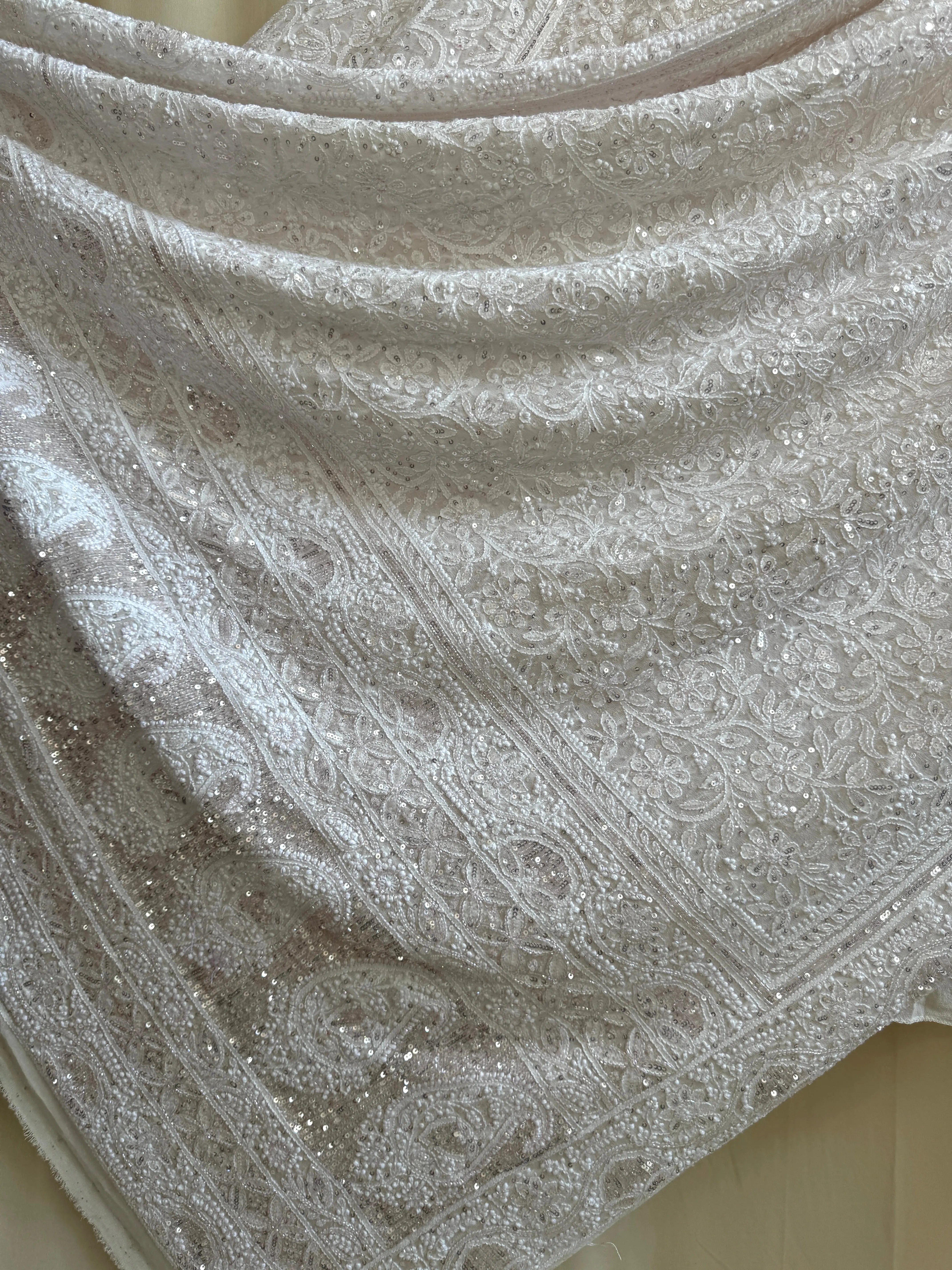 Pure Georgette Chikankari Lehenga - Dyeable ARIAA CHIKANKARI 
