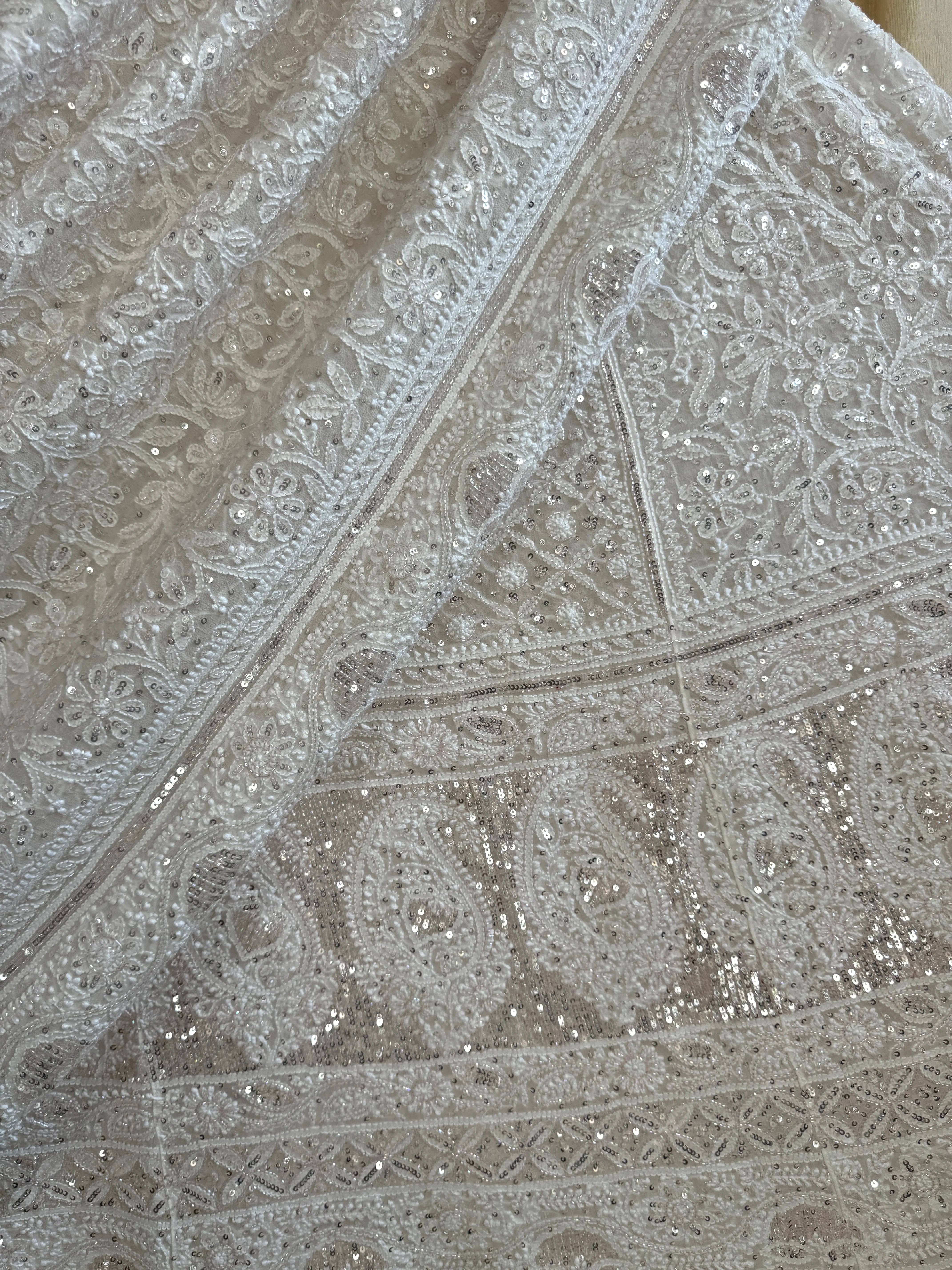 Pure Georgette Chikankari Lehenga - Dyeable ARIAA CHIKANKARI 