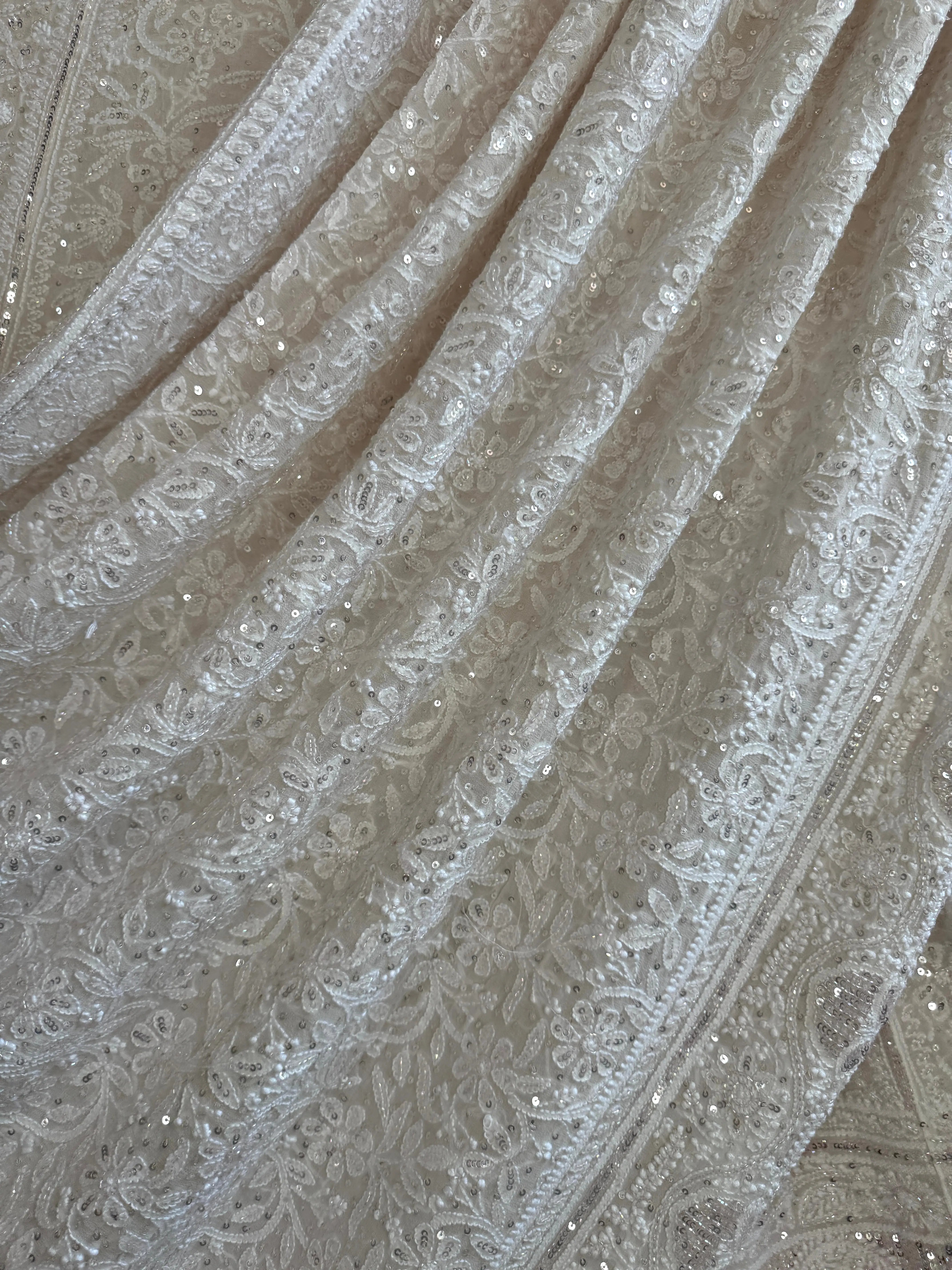 Pure Georgette Chikankari Lehenga - Dyeable ARIAA CHIKANKARI 