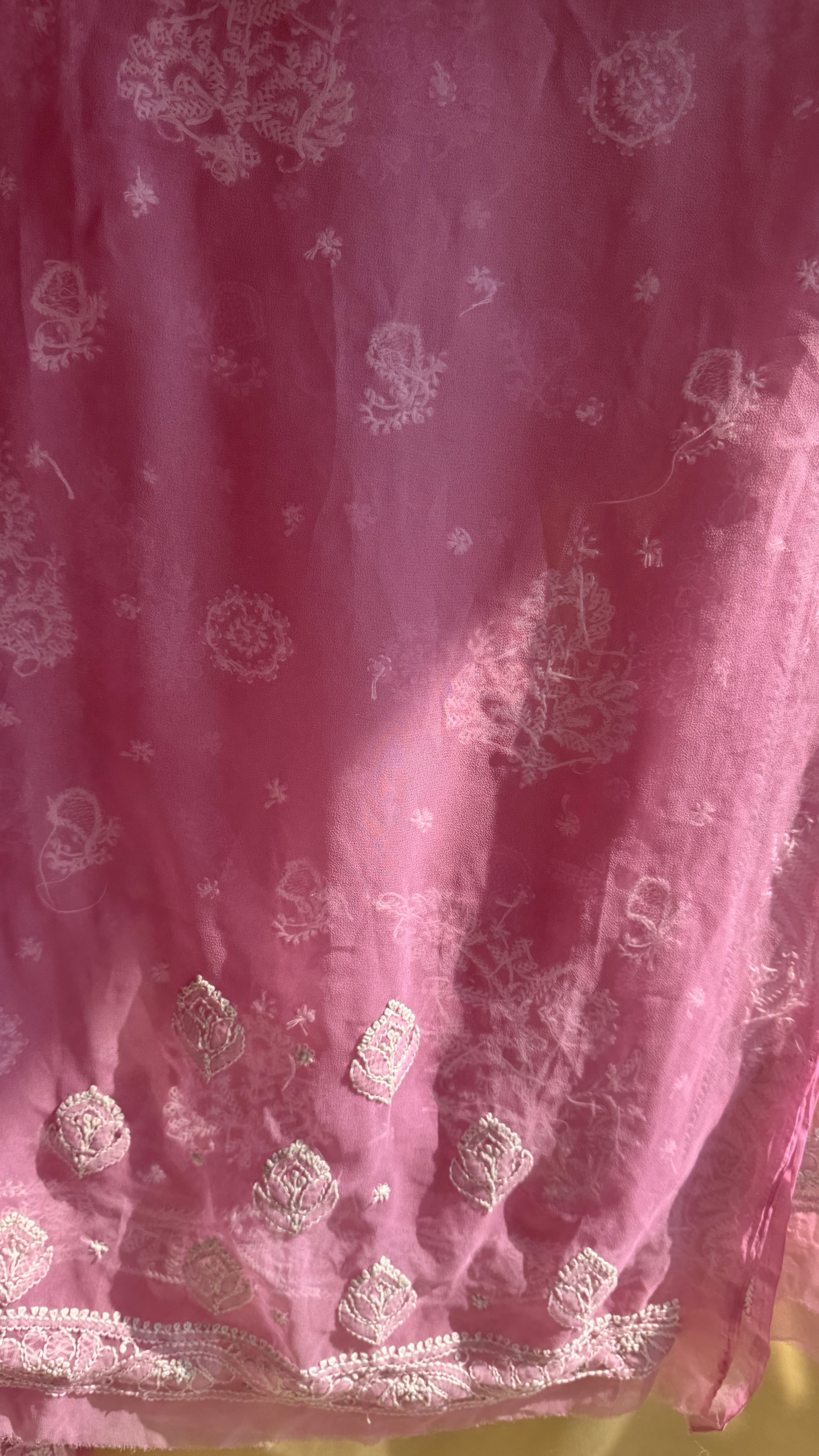 Georgette Chikankari saree in Pink
