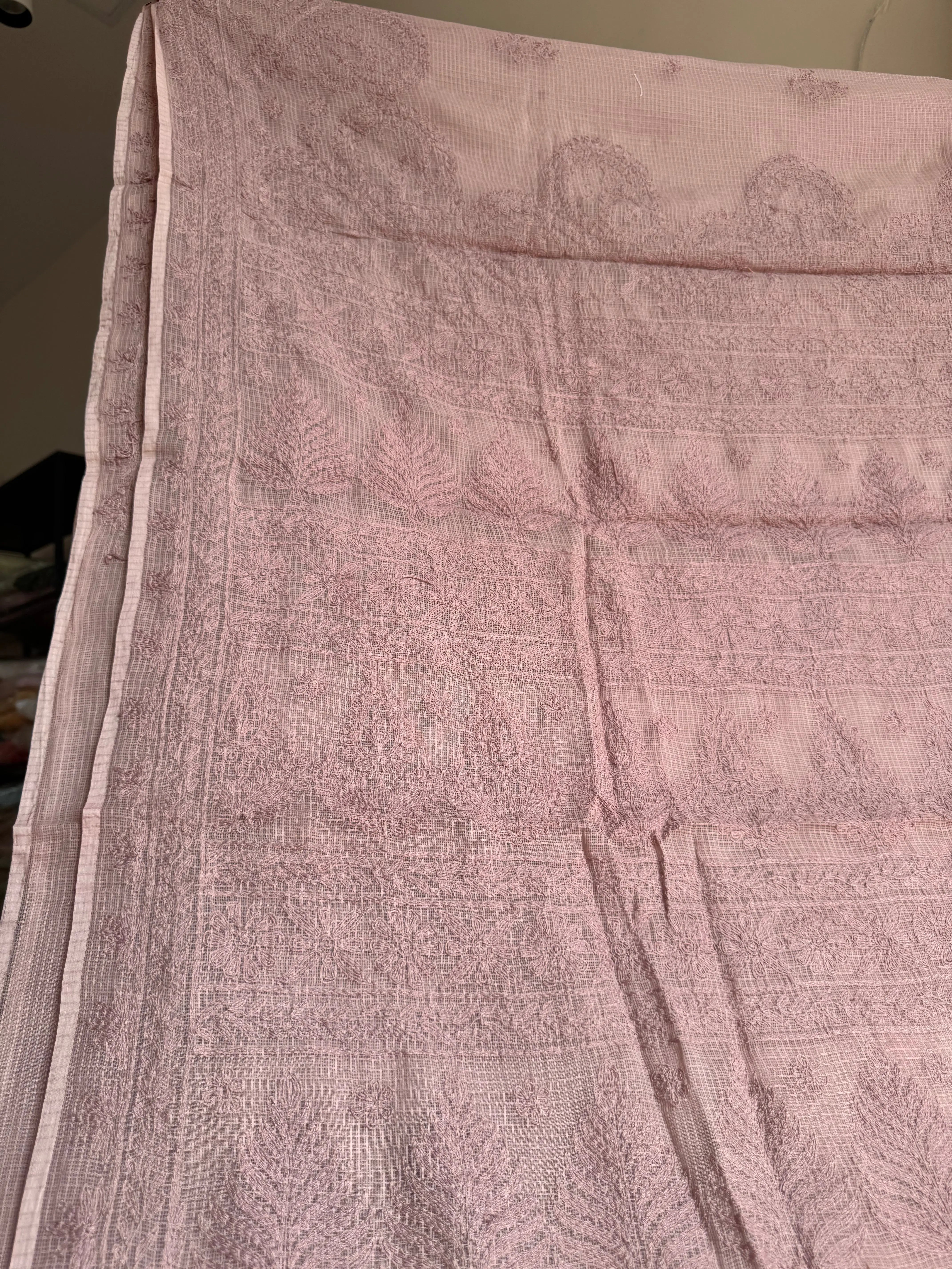 Kota Chikankari saree in Mauve ARIAA CHIKANKARI 