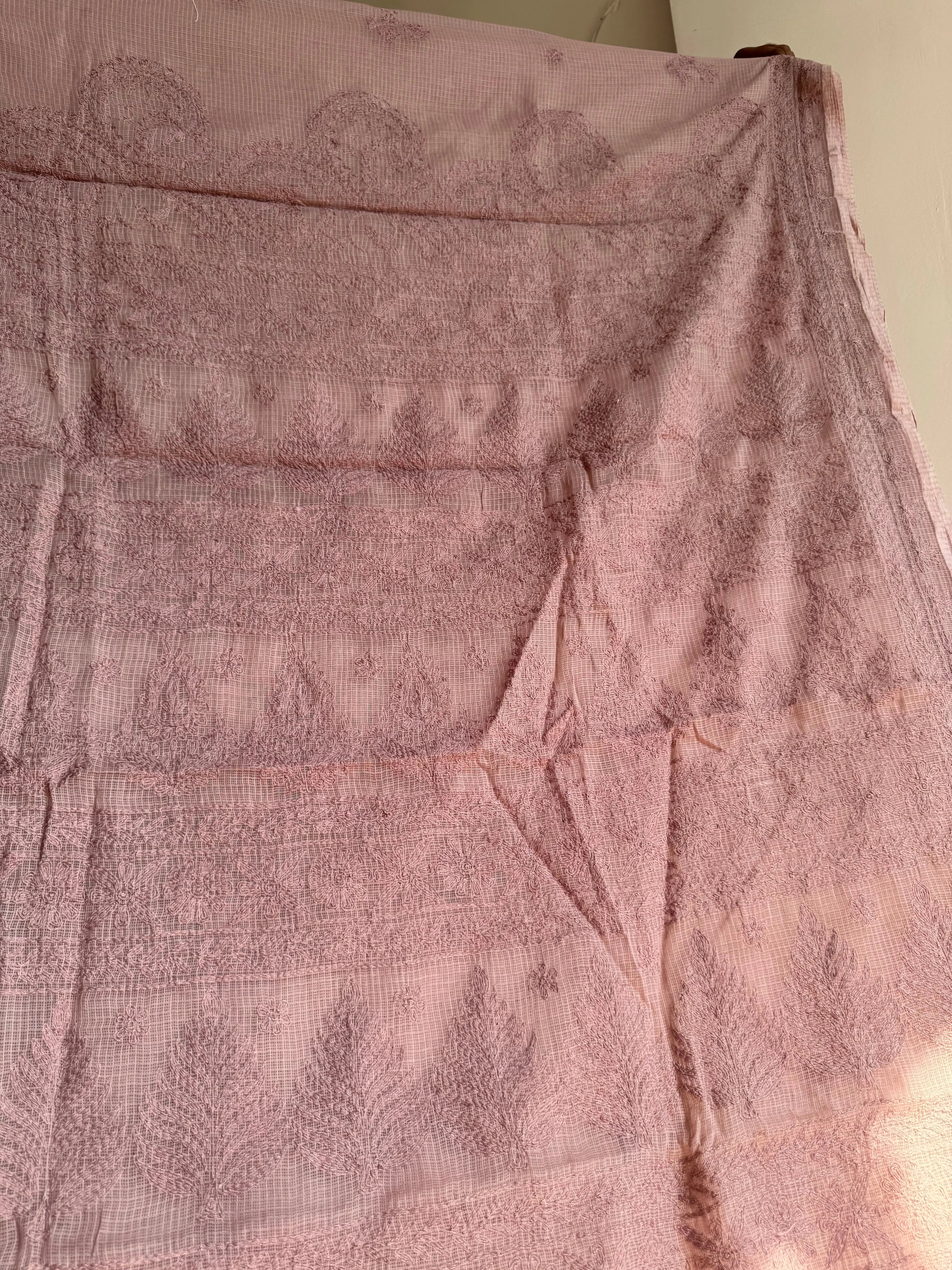 Kota Chikankari saree in Mauve ARIAA CHIKANKARI 