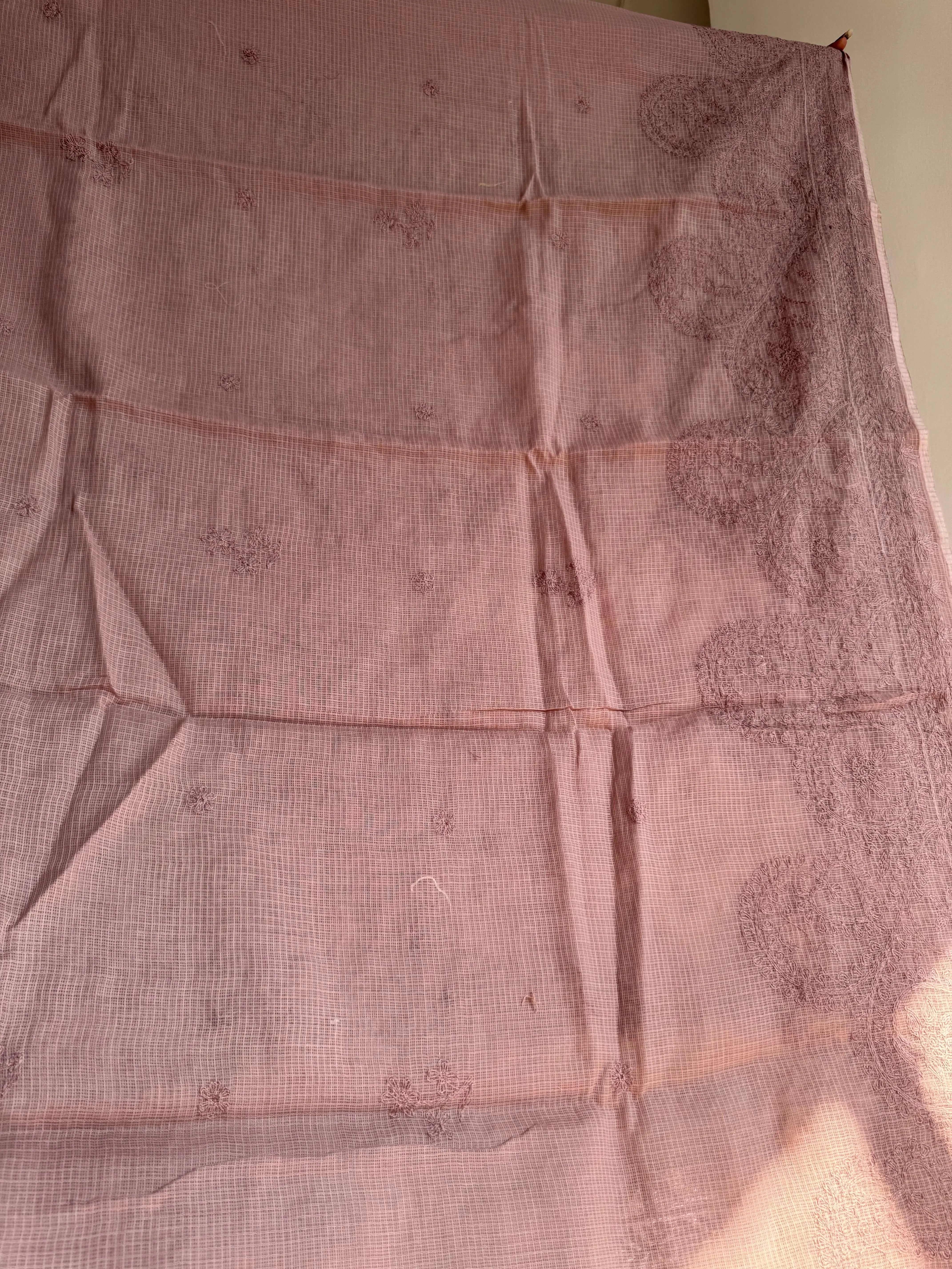 Kota Chikankari saree in Mauve ARIAA CHIKANKARI 