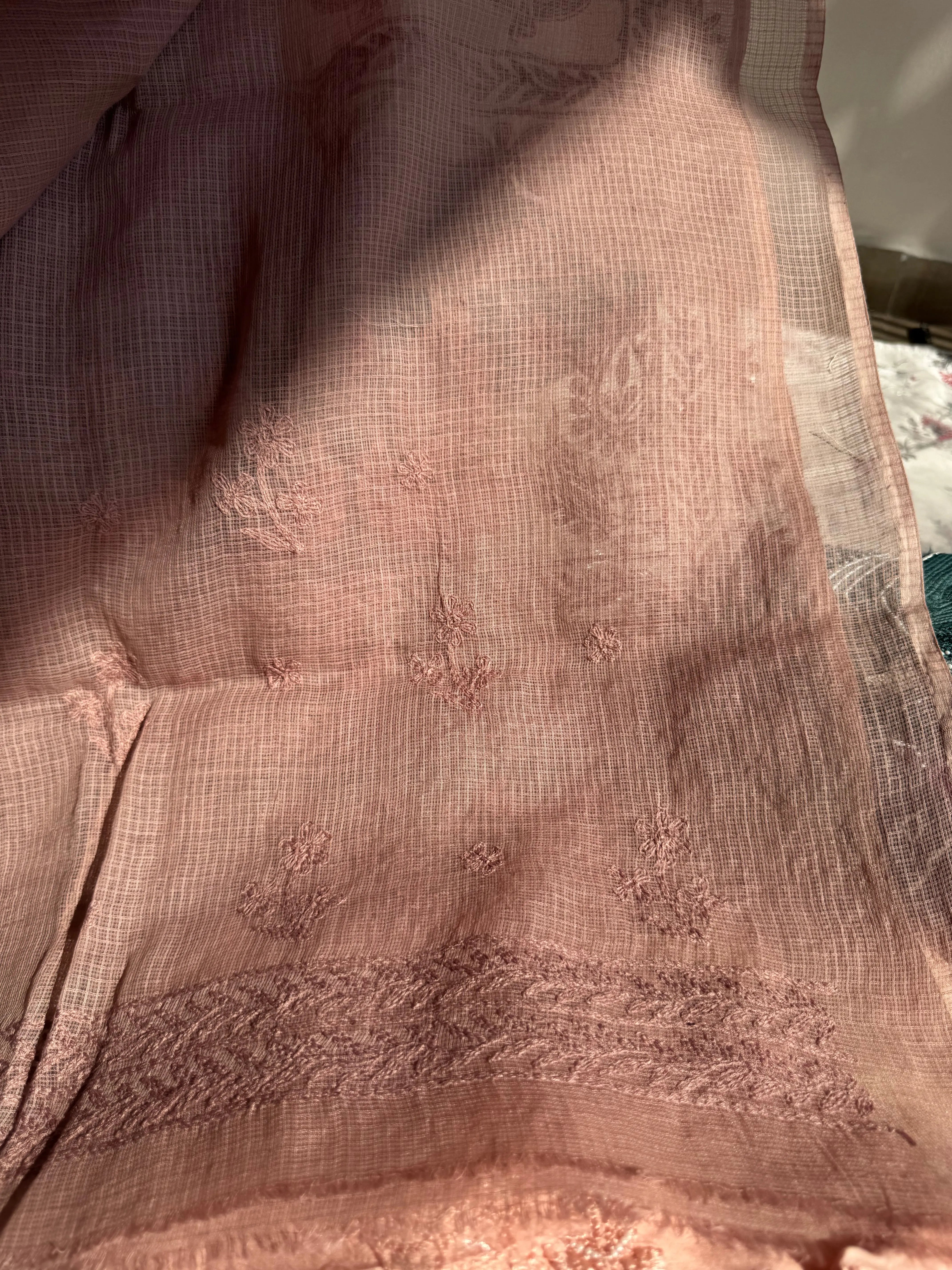 Kota Chikankari saree in Mauve ARIAA CHIKANKARI 