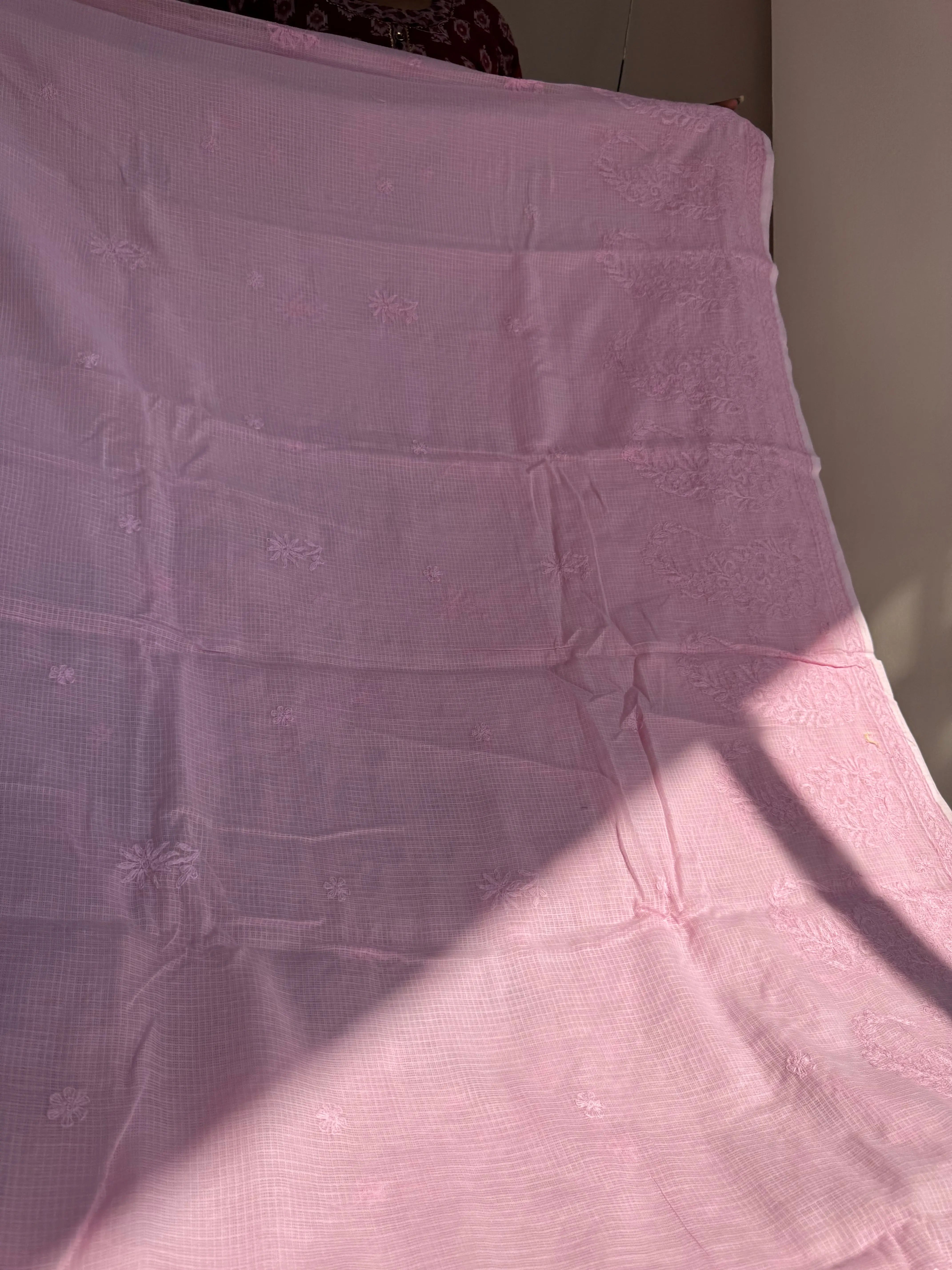 Kota Chikankari saree in Pink ARIAA CHIKANKARI 
