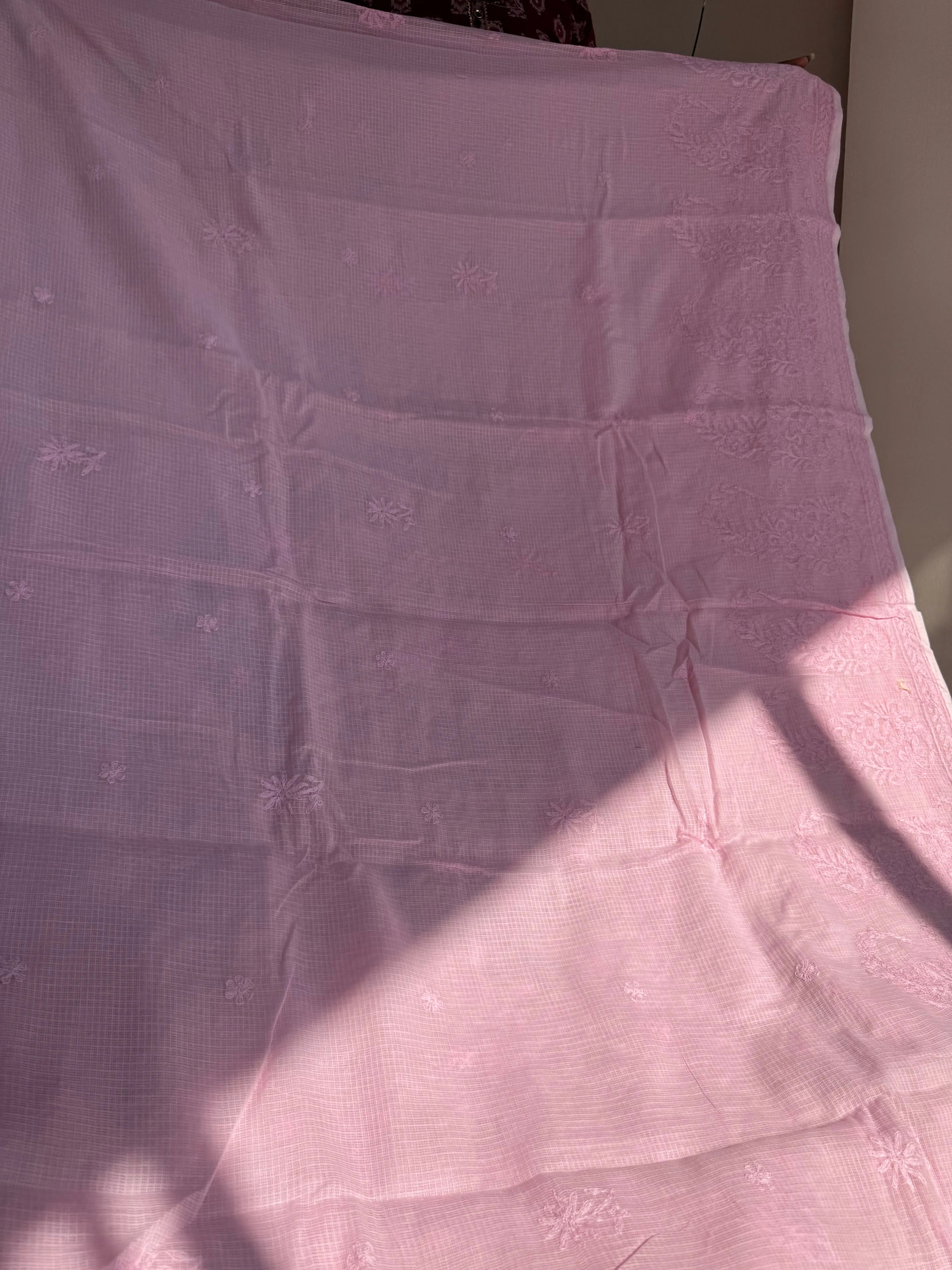 Kota Chikankari saree in Pink ARIAA CHIKANKARI 