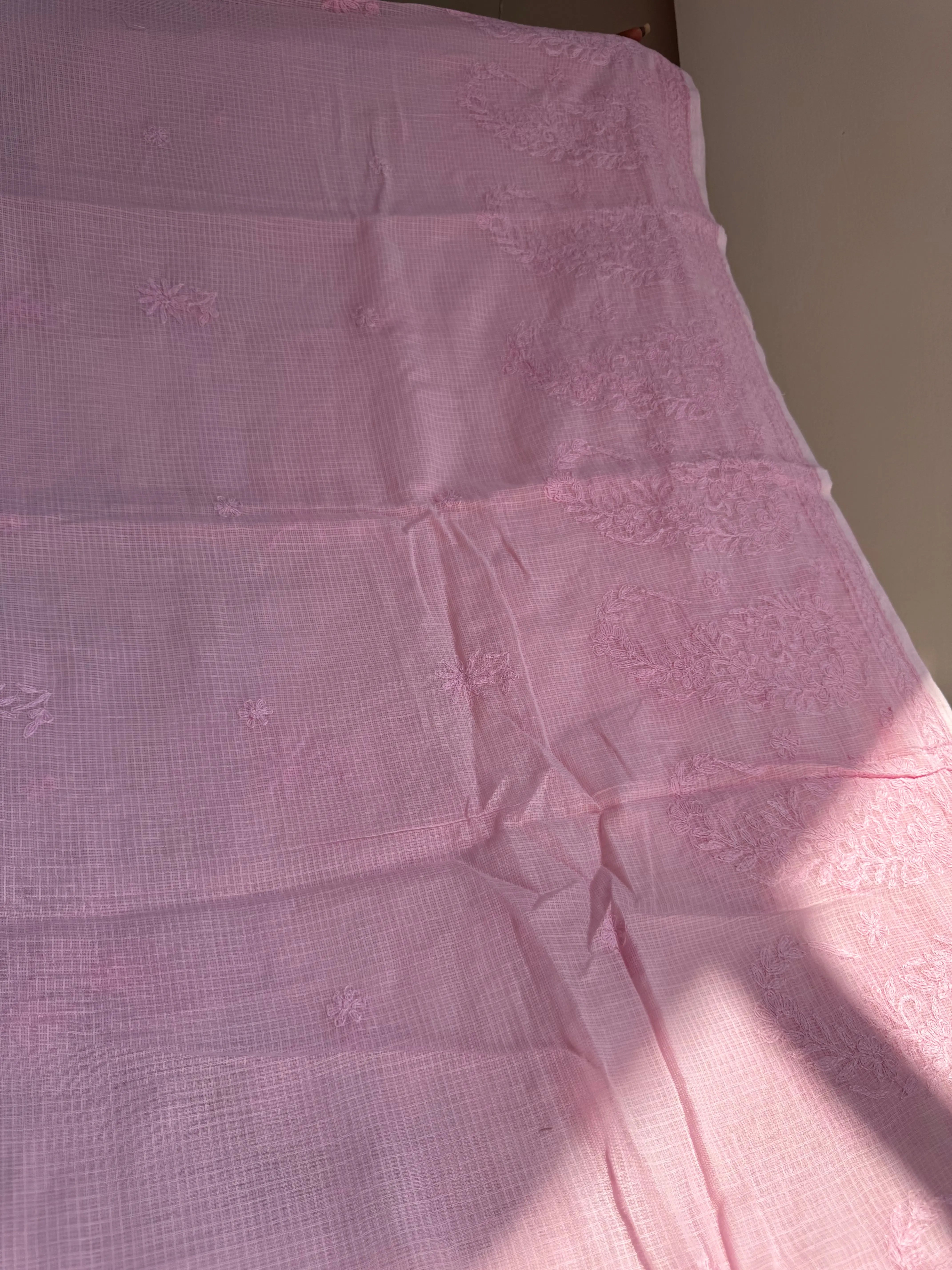 Kota Chikankari saree in Pink ARIAA CHIKANKARI 